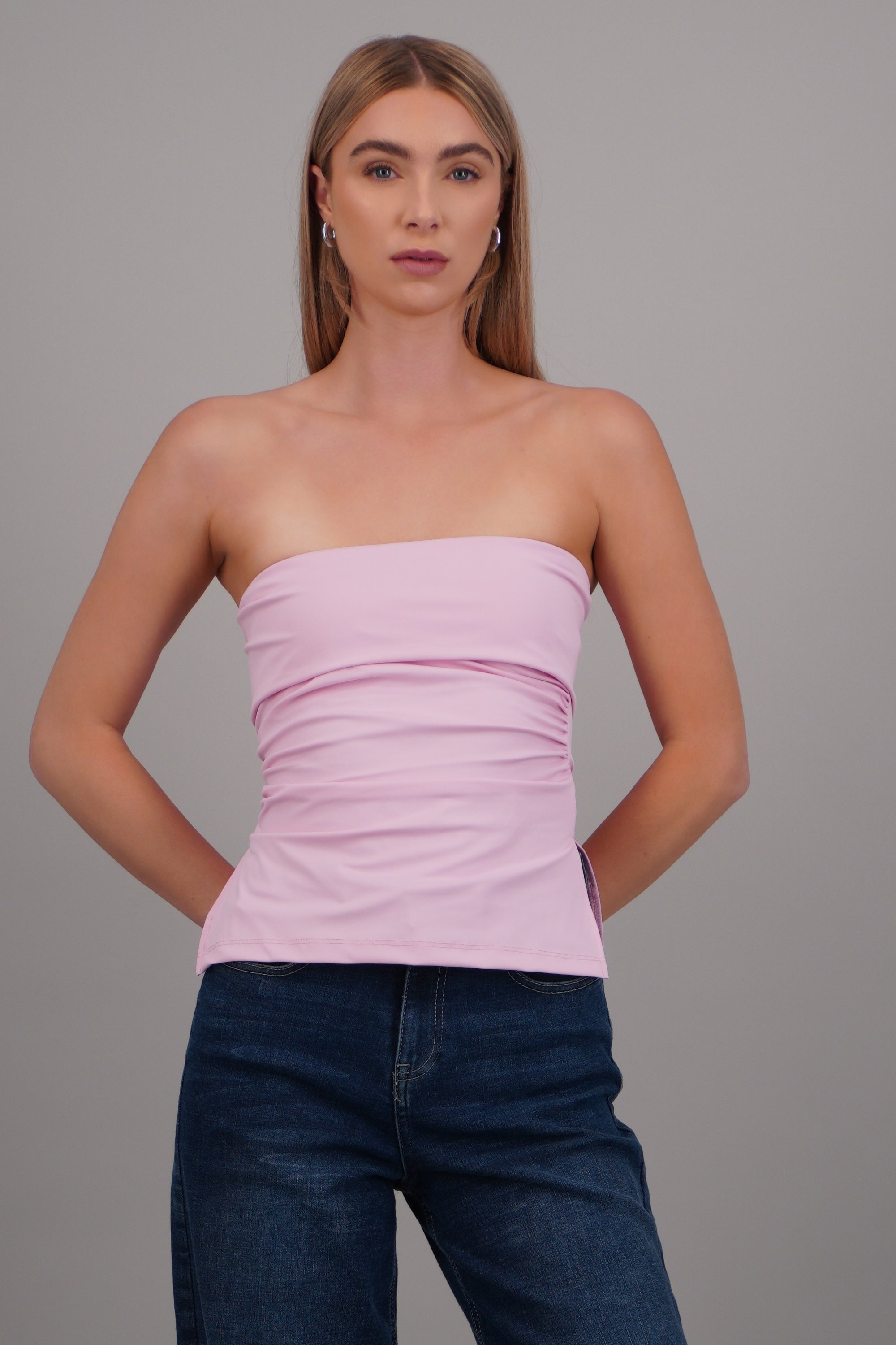 Top tubo con dobles escote BLUSH