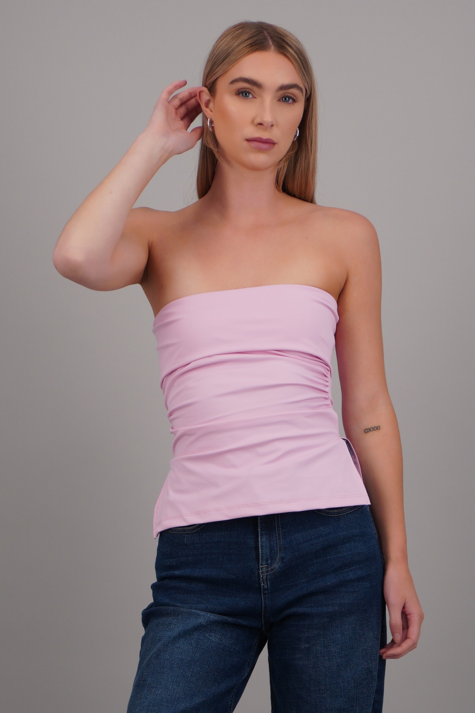 Top tubo con dobles escote BLUSH
