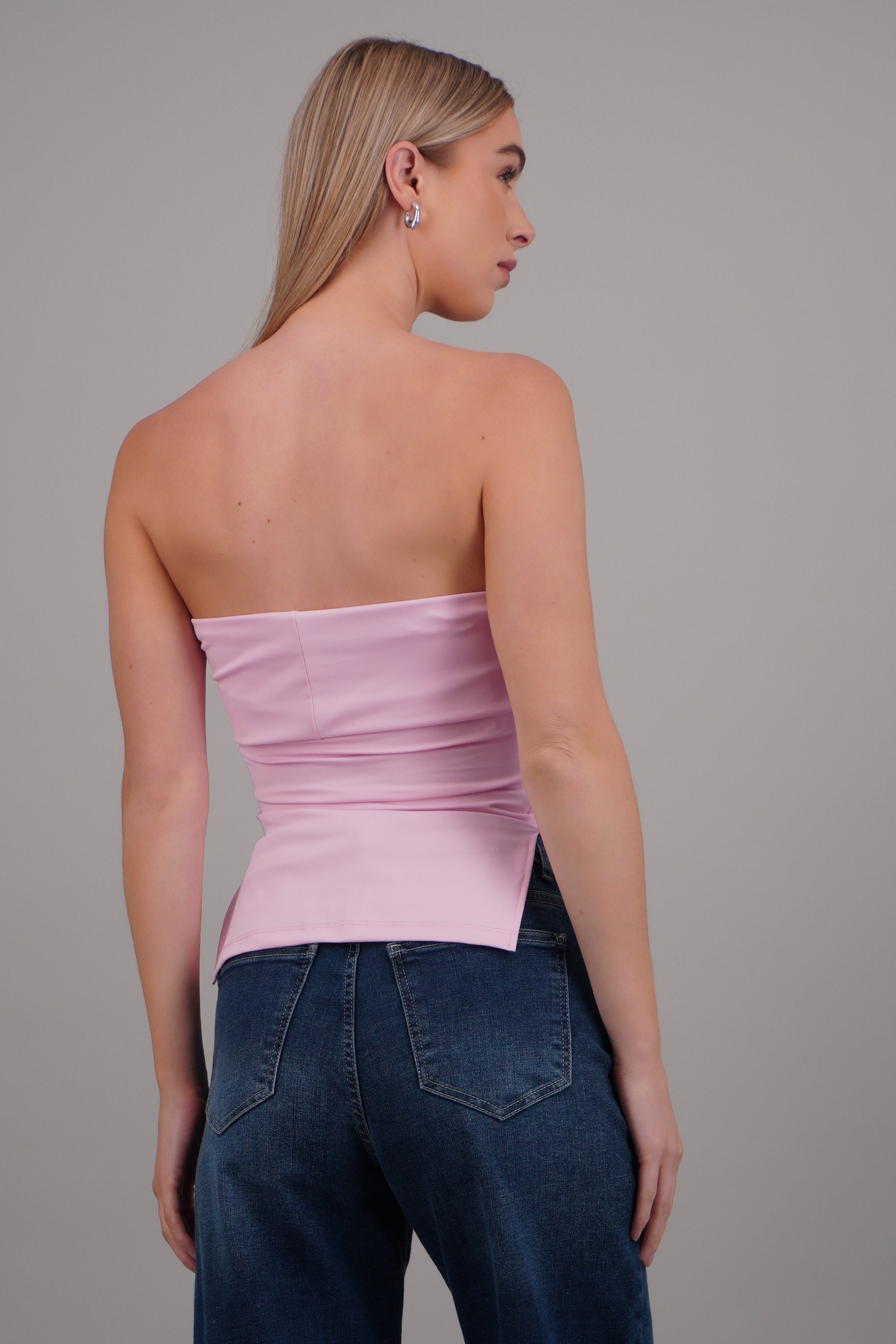 Top tubo con dobles escote BLUSH