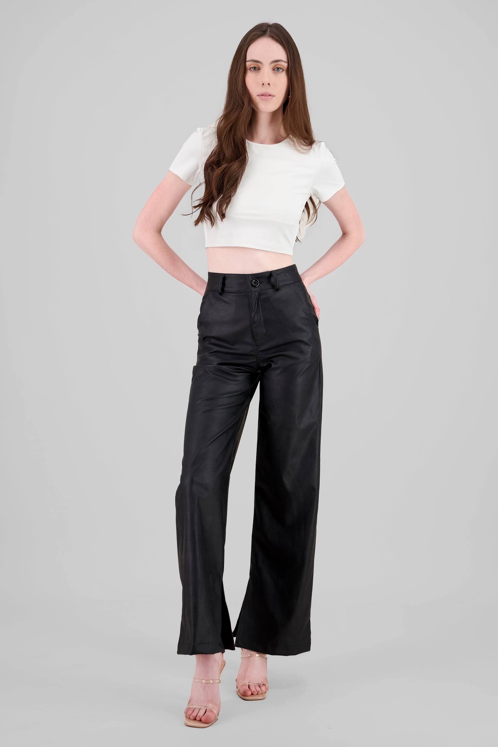 Pantalon PU recto Hypsters NEGRO