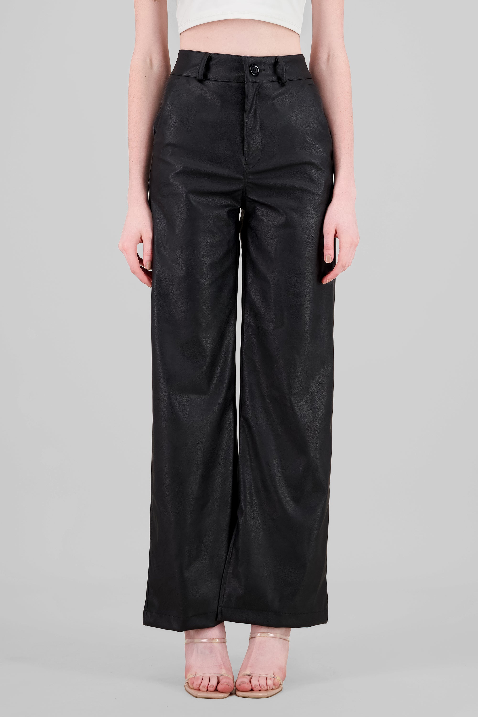 Pantalon PU recto Hypsters NEGRO