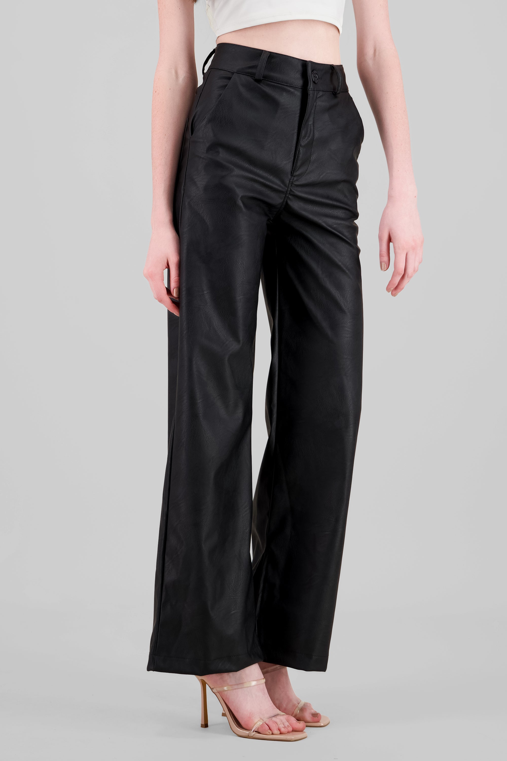 Pantalon PU recto Hypsters NEGRO