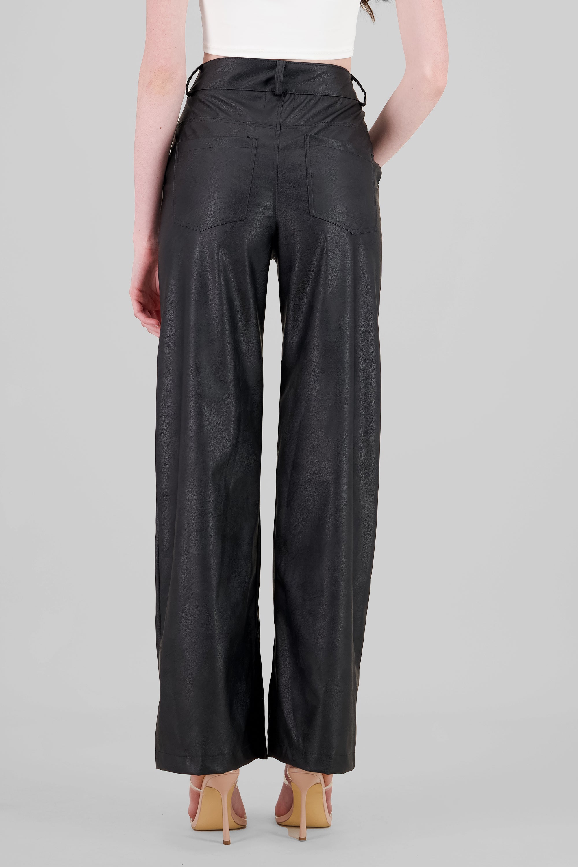 Pantalon PU recto Hypsters NEGRO