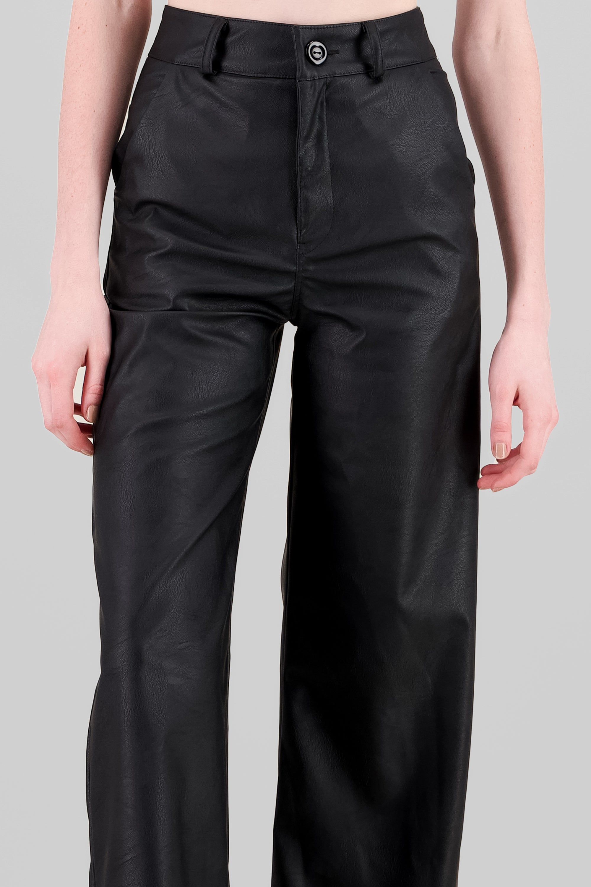 Pantalon PU recto Hypsters NEGRO