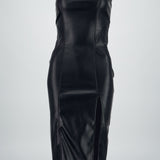 Vestido midi efecto piel