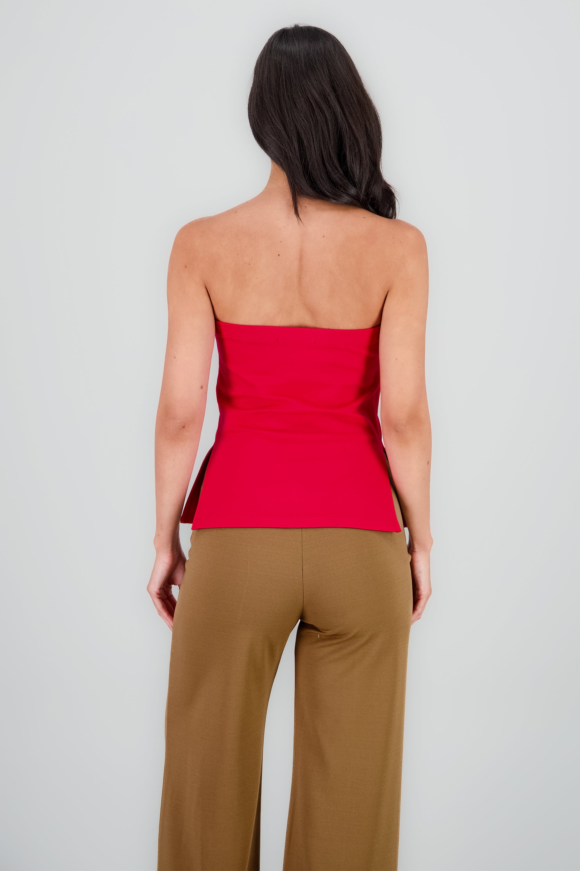 Top escote corazon detalle moños ROJO
