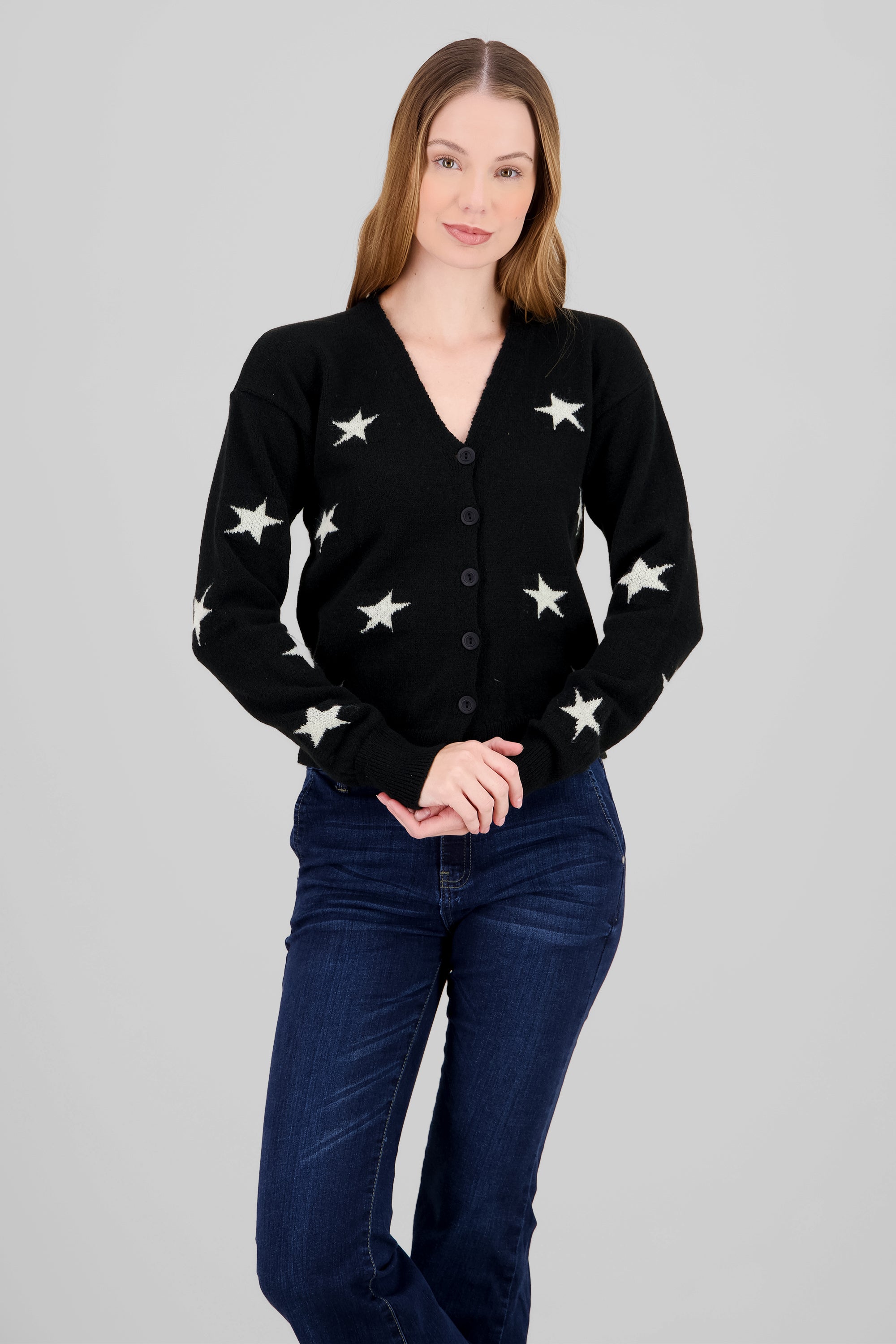 Cardigan botones estrellas NEGRO COMBO