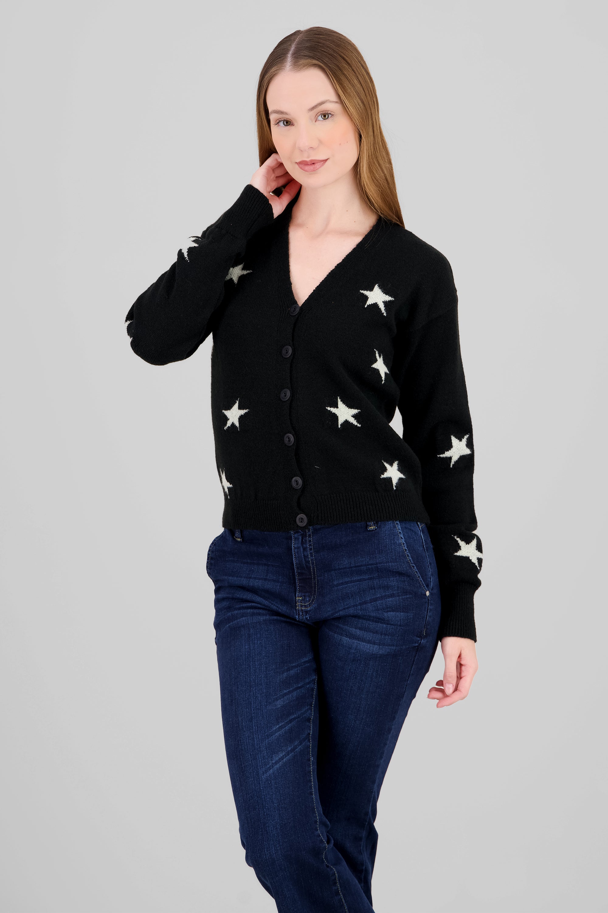 Cardigan botones estrellas NEGRO COMBO