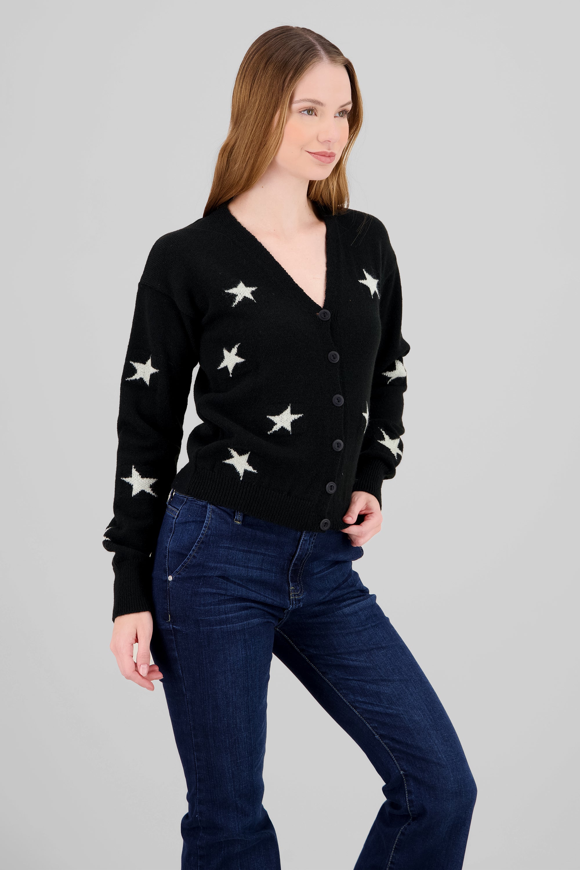 Cardigan botones estrellas NEGRO COMBO