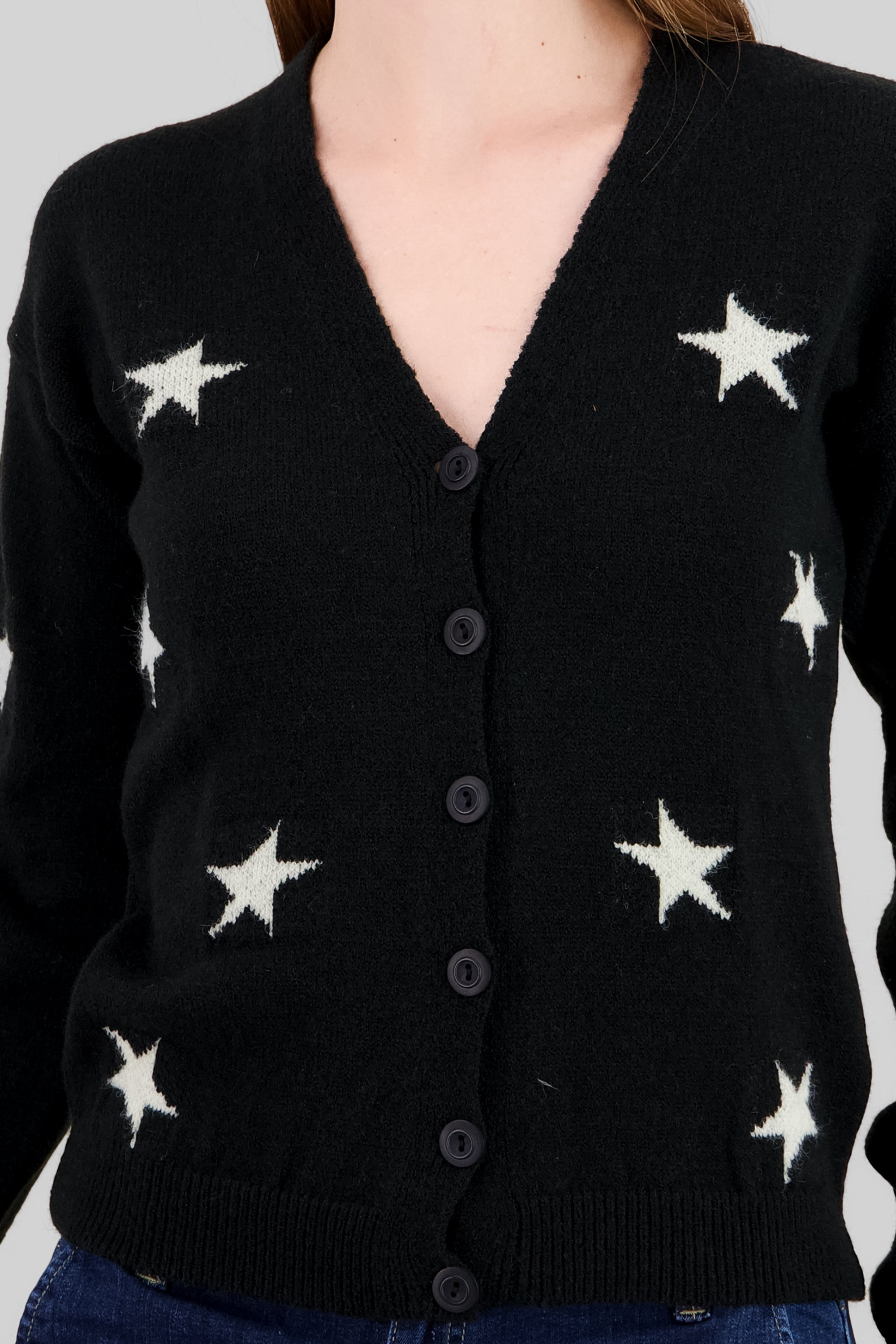 Cardigan botones estrellas NEGRO COMBO