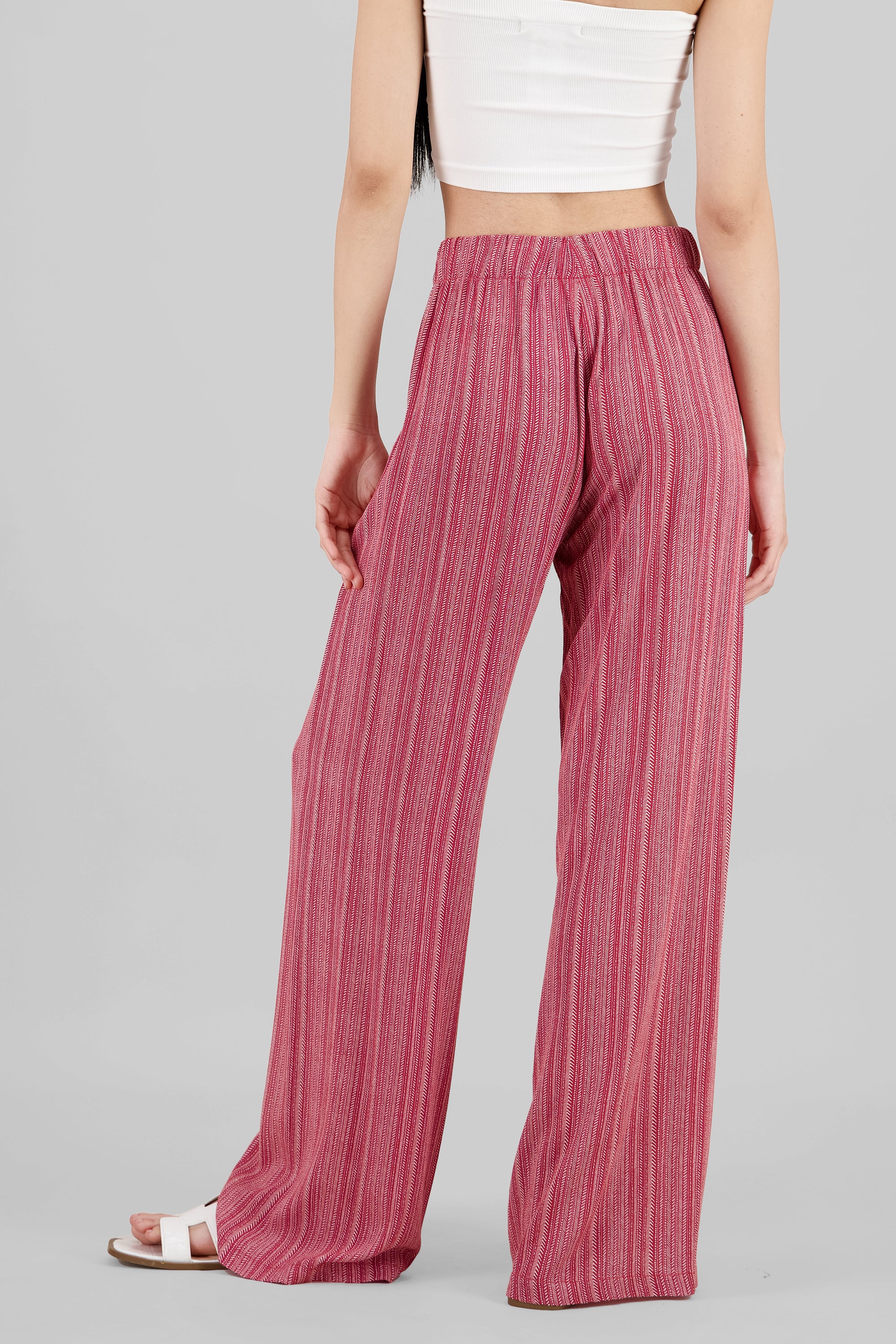 Pantalon amplio rayas ROJO COMBO