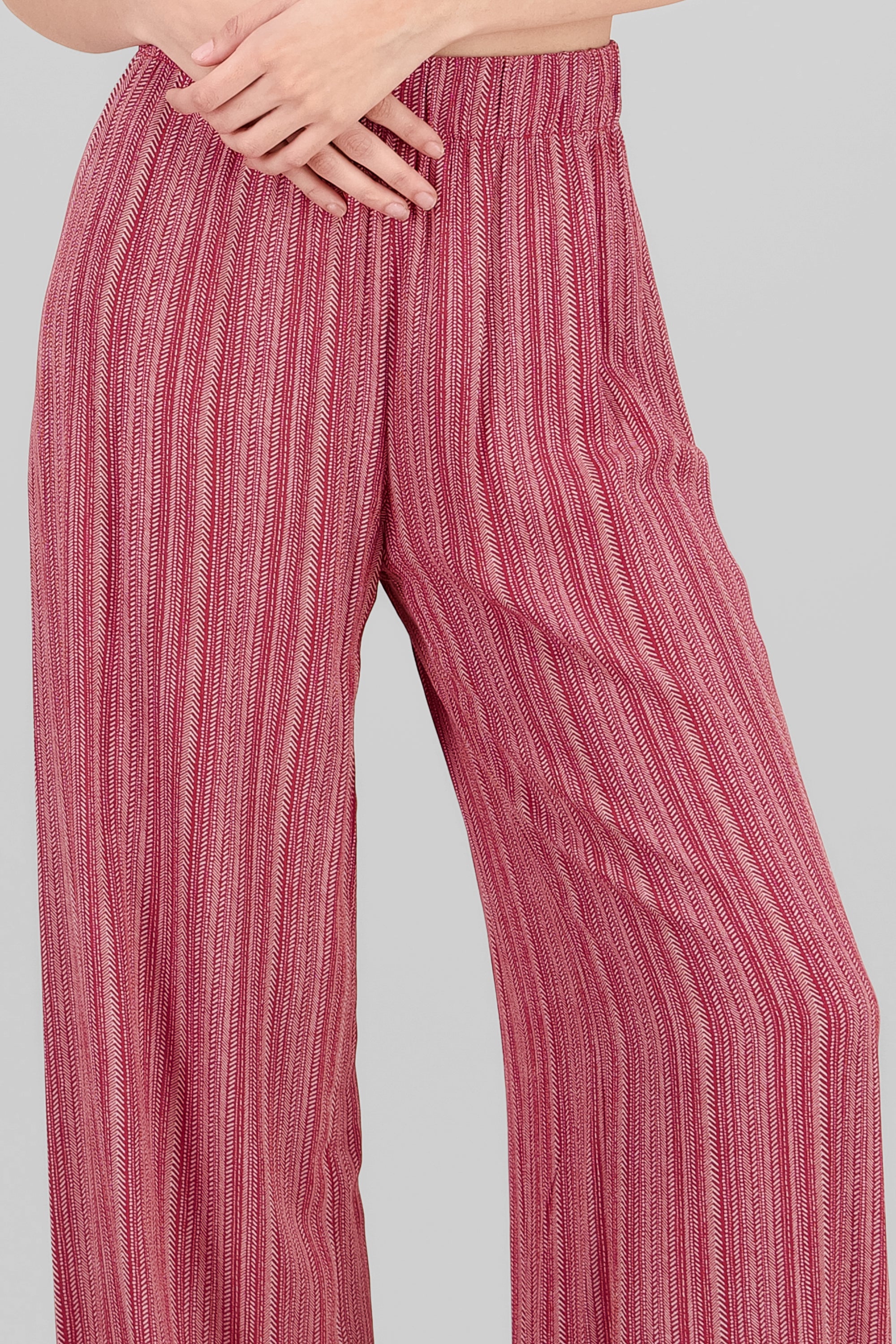 Pantalon amplio rayas ROJO COMBO