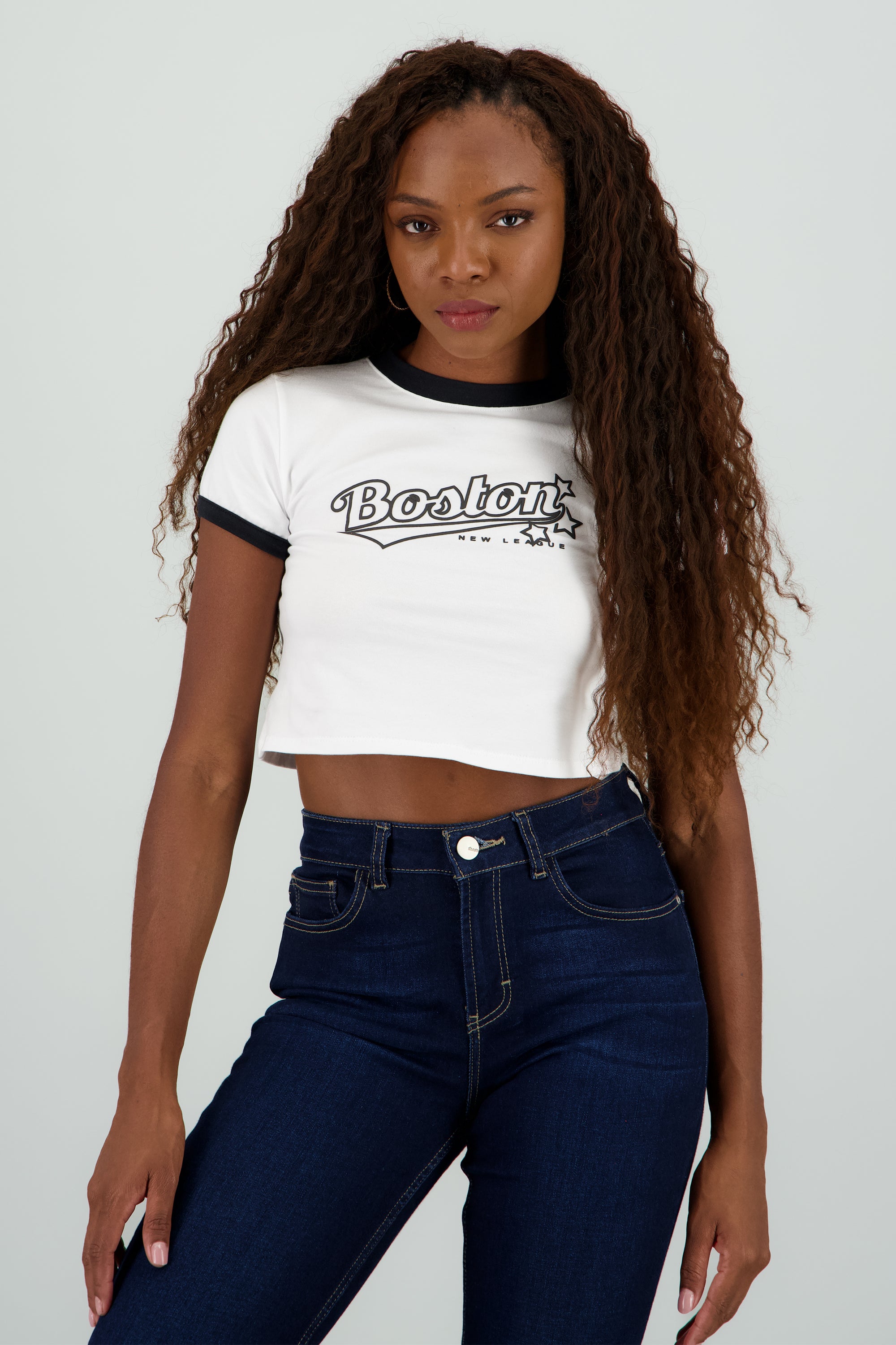 Playera contrastes boston BLANCO COMBO