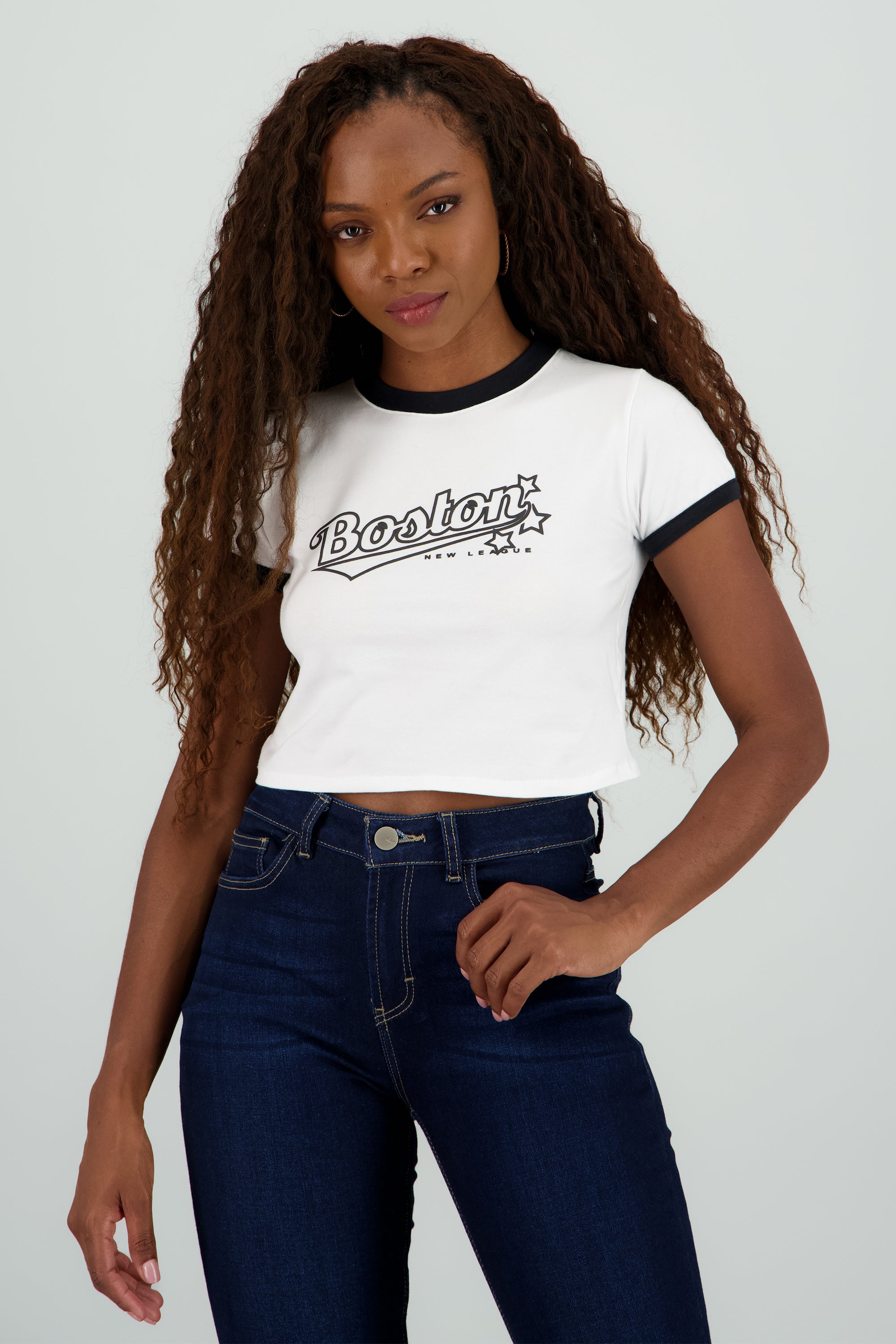 Playera contrastes boston BLANCO COMBO