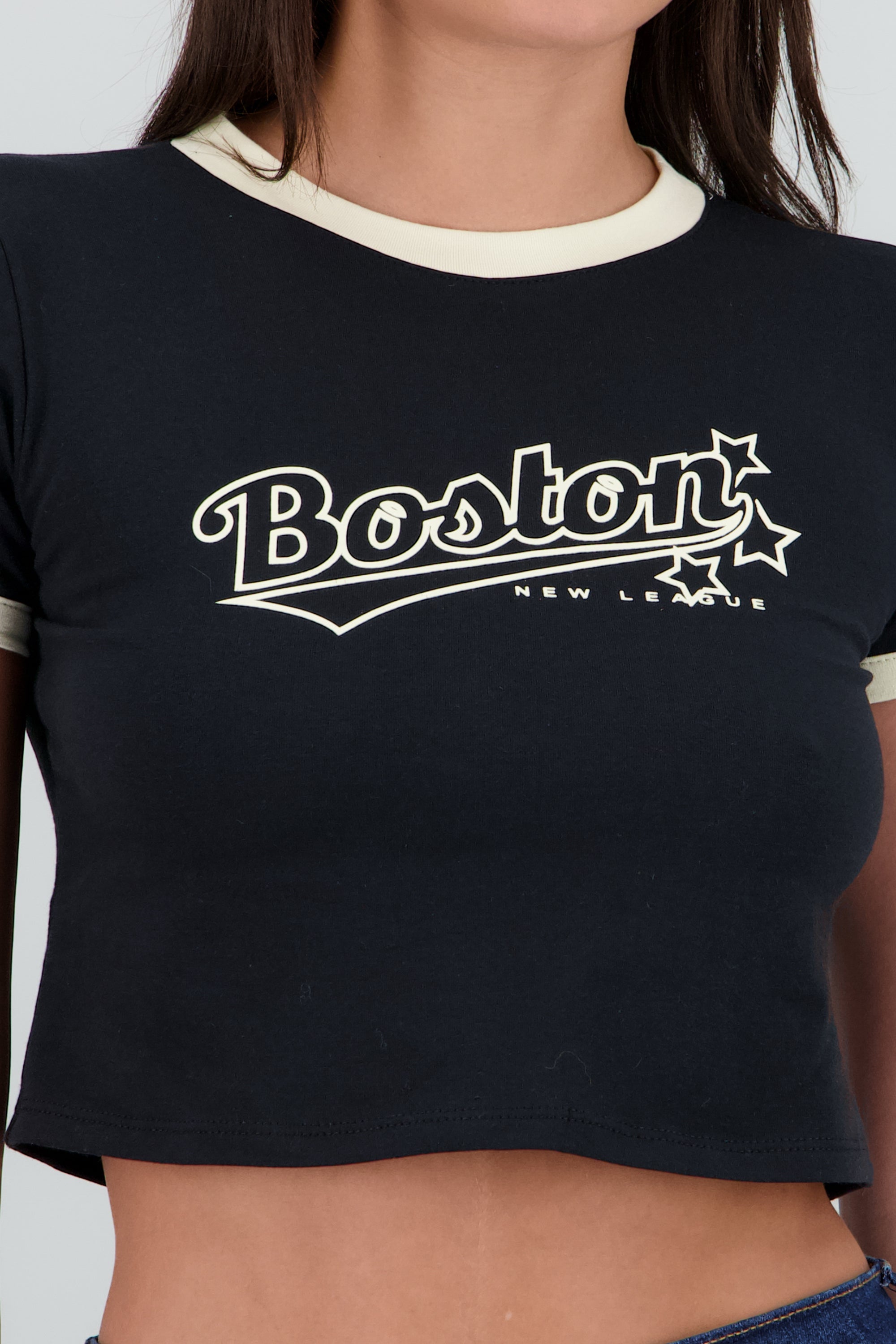 Playera contrastes boston NEGRO COMBO