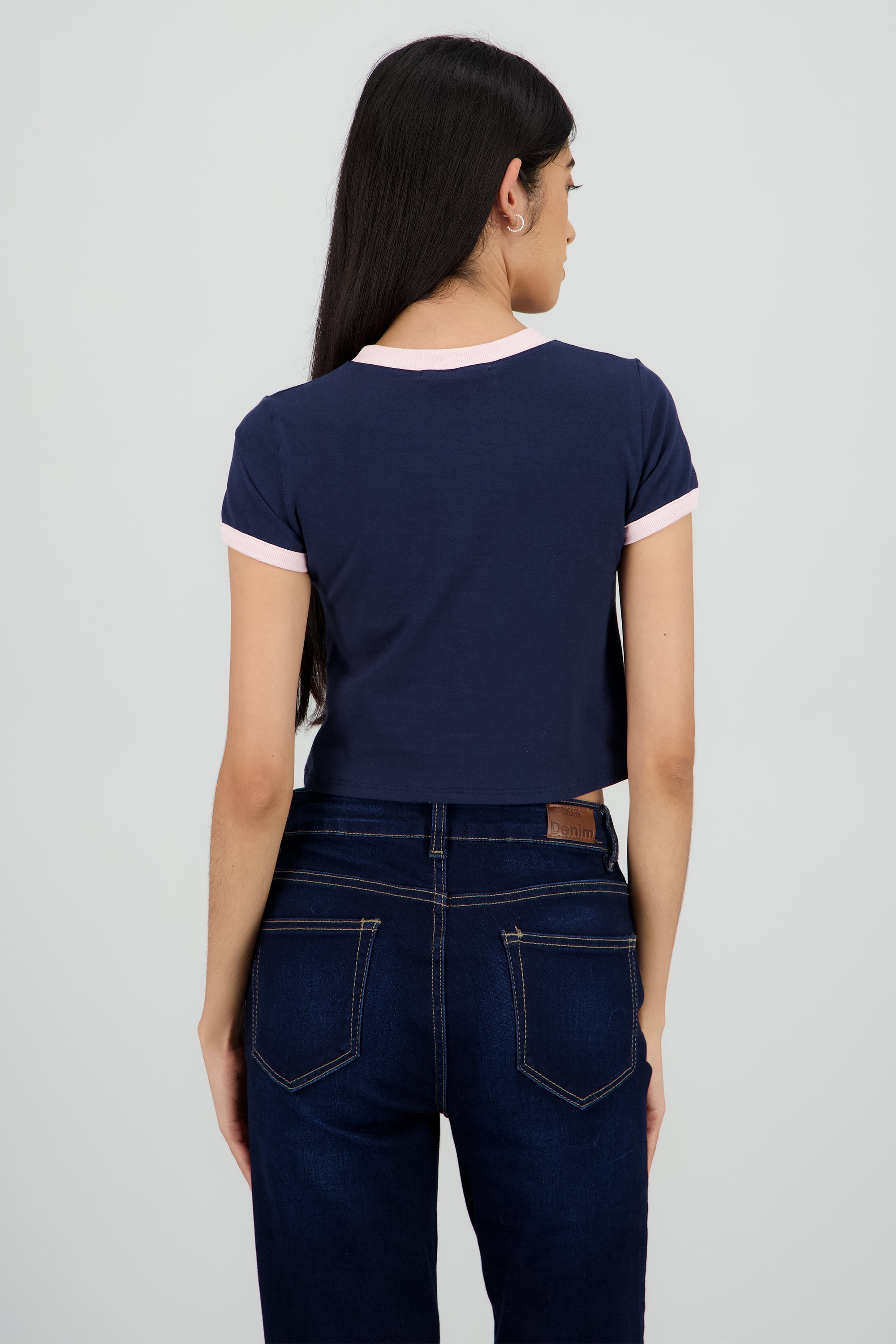 Playera contrastes boston ROSA COMBO