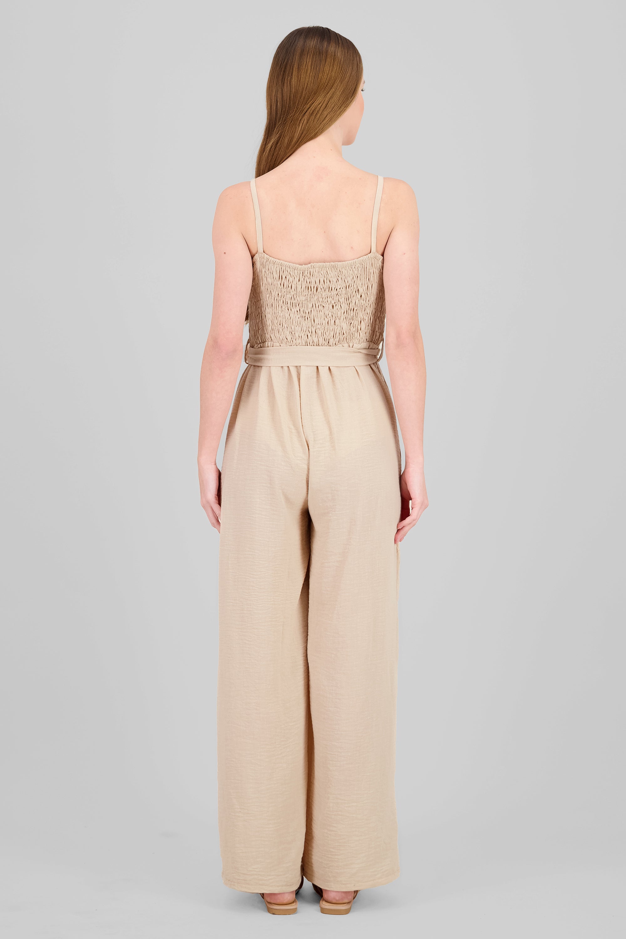 Jumpsuit tirantes detalle botones BEIGE