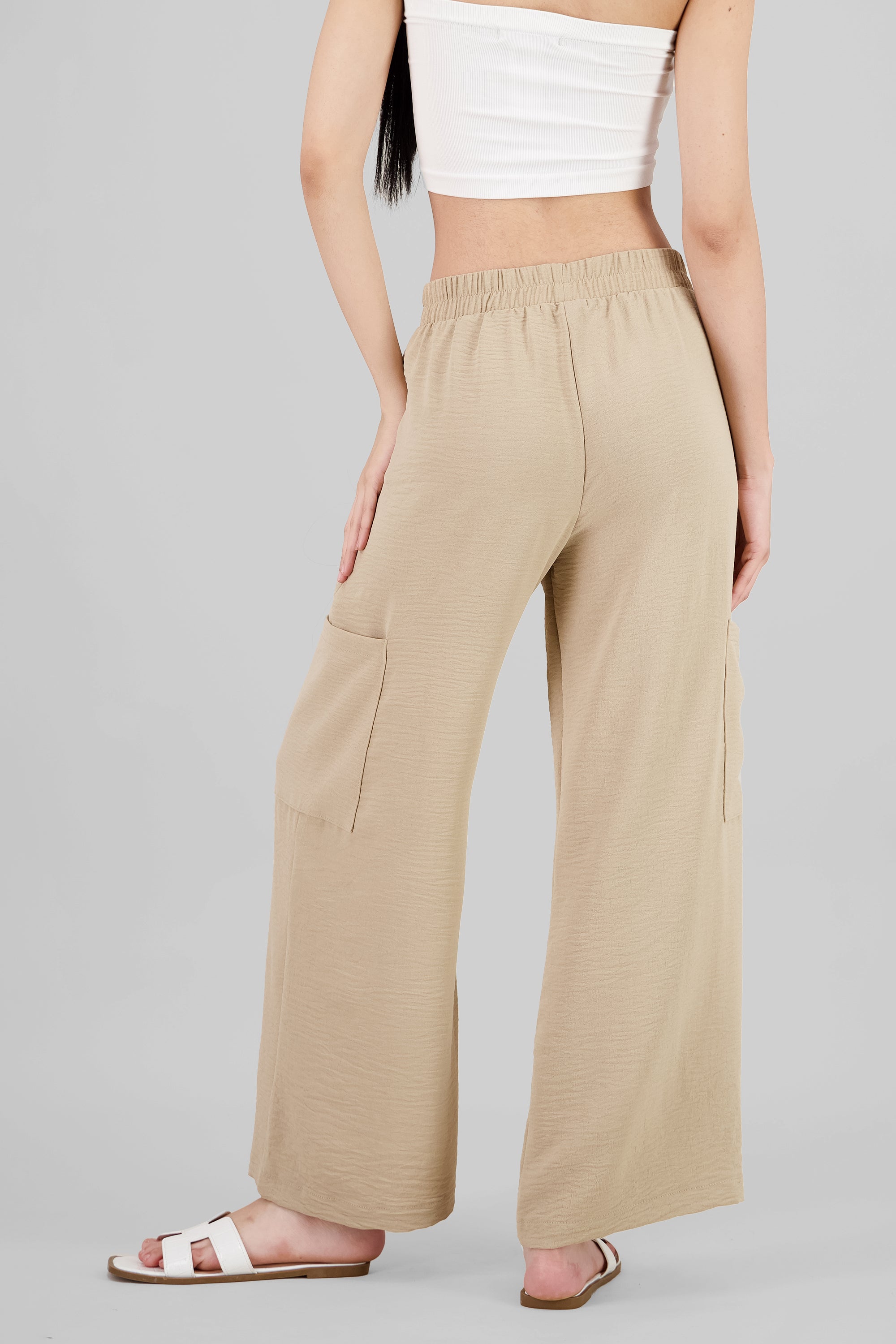 Pantalón bolsas textura BEIGE