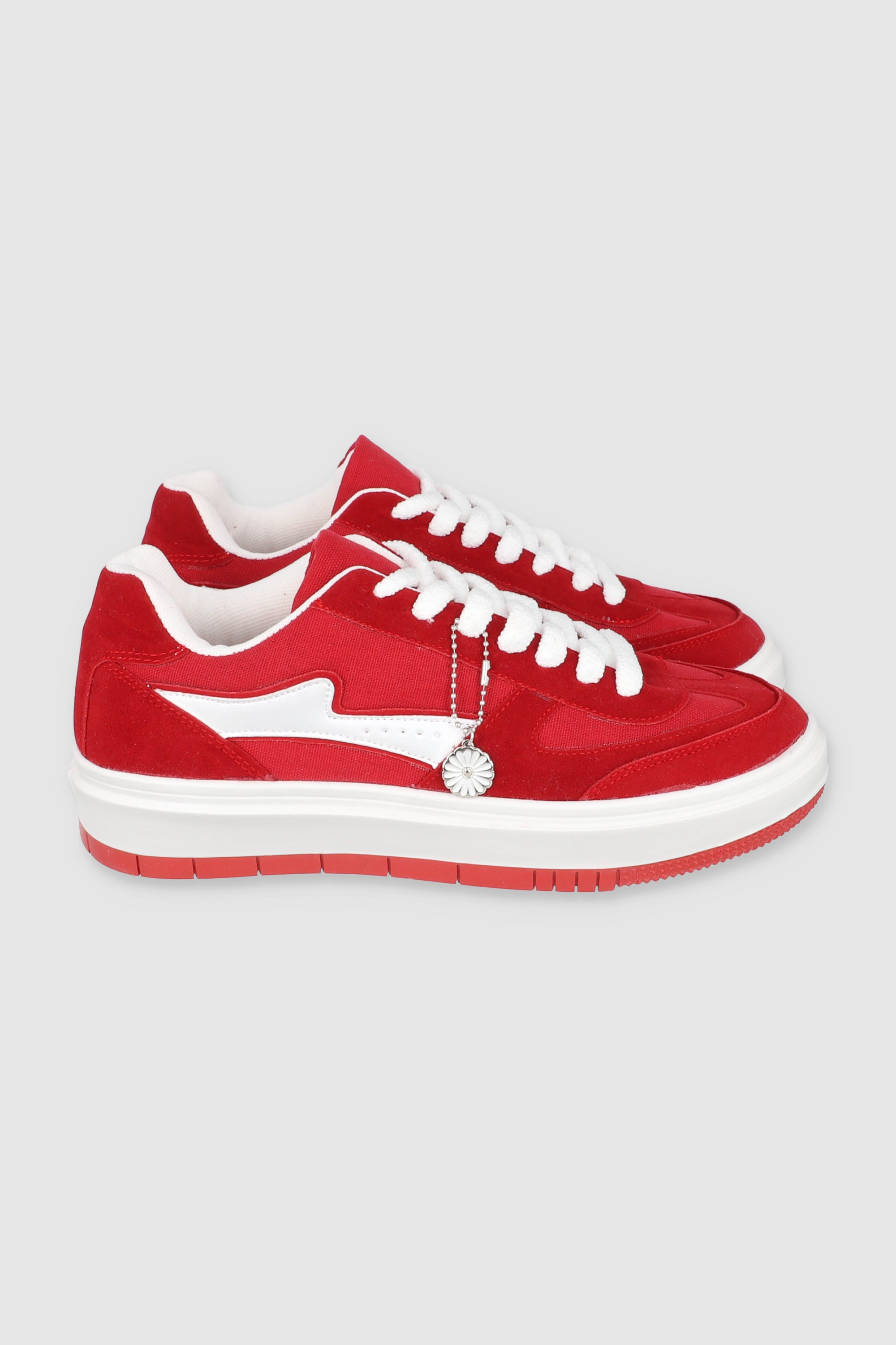 TENIS SUELA ALTA FLOR COLGANTE ROJO