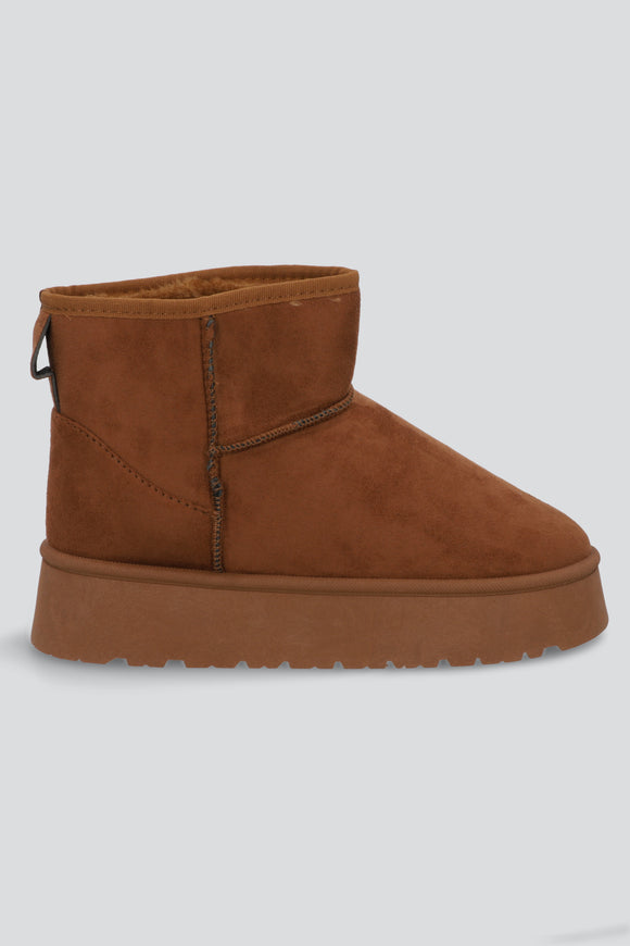 Bota corta plataforma peluche