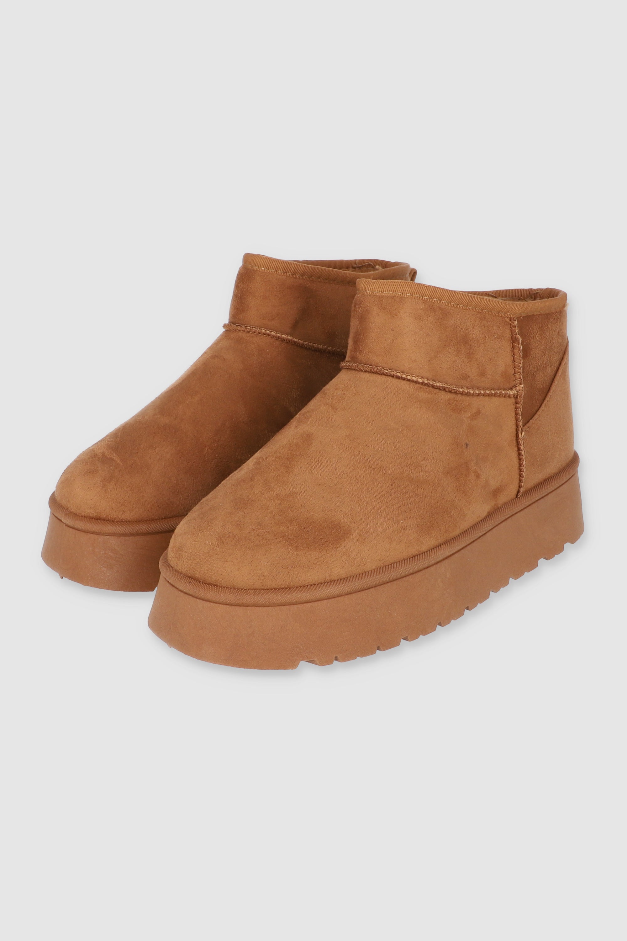 Bota corta plataforma peluche TAN