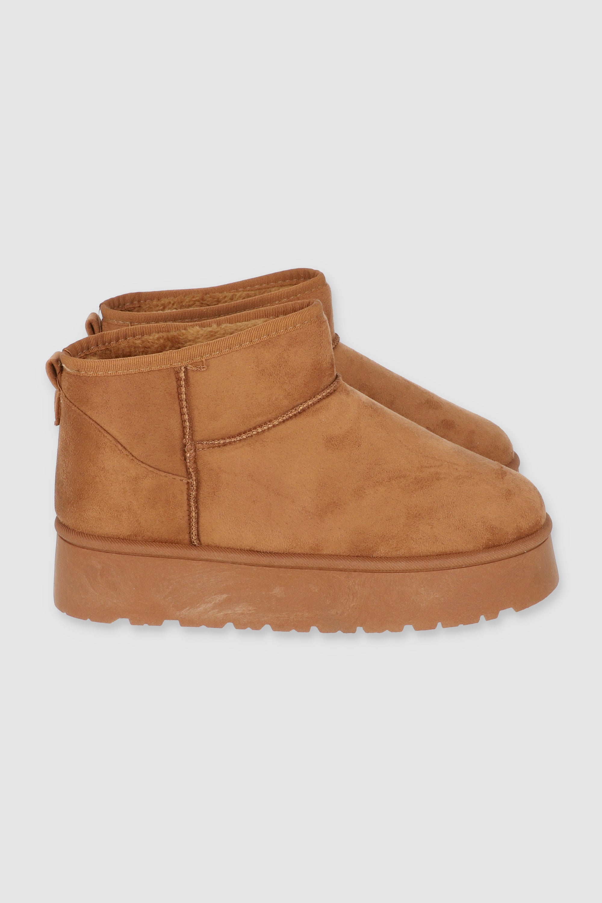 Bota corta plataforma peluche TAN