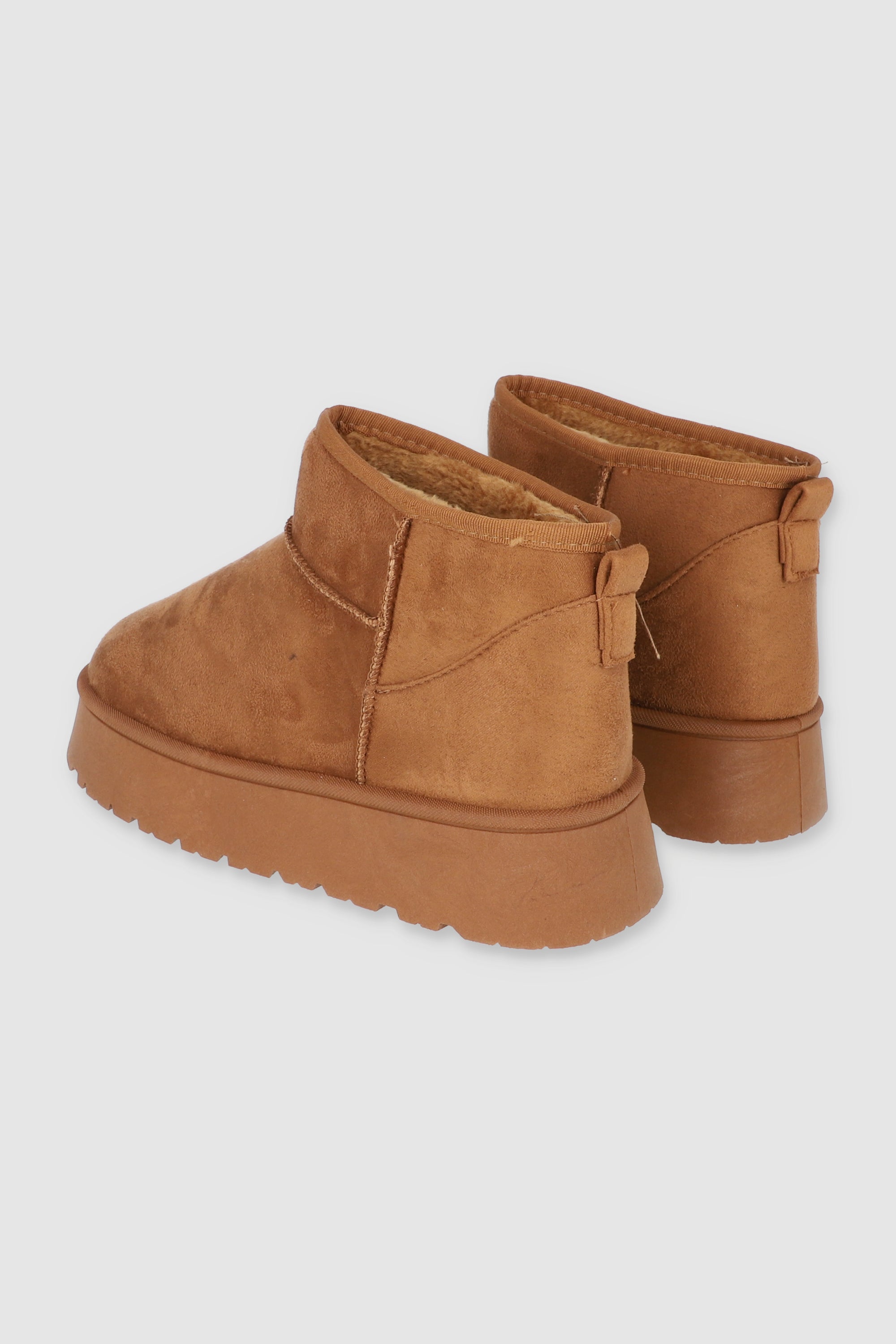 Bota corta plataforma peluche TAN