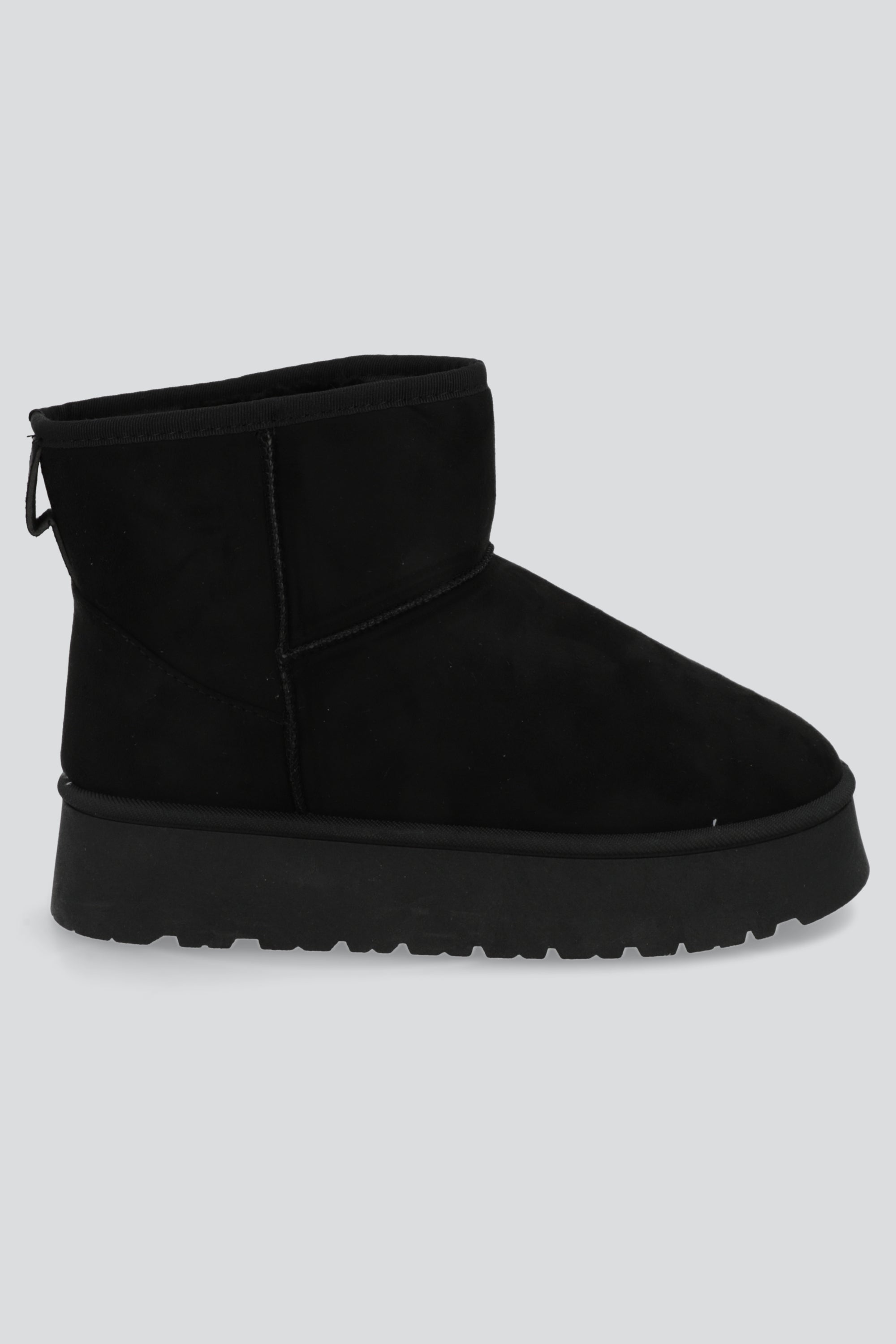 Bota corta plataforma peluche NEGRO