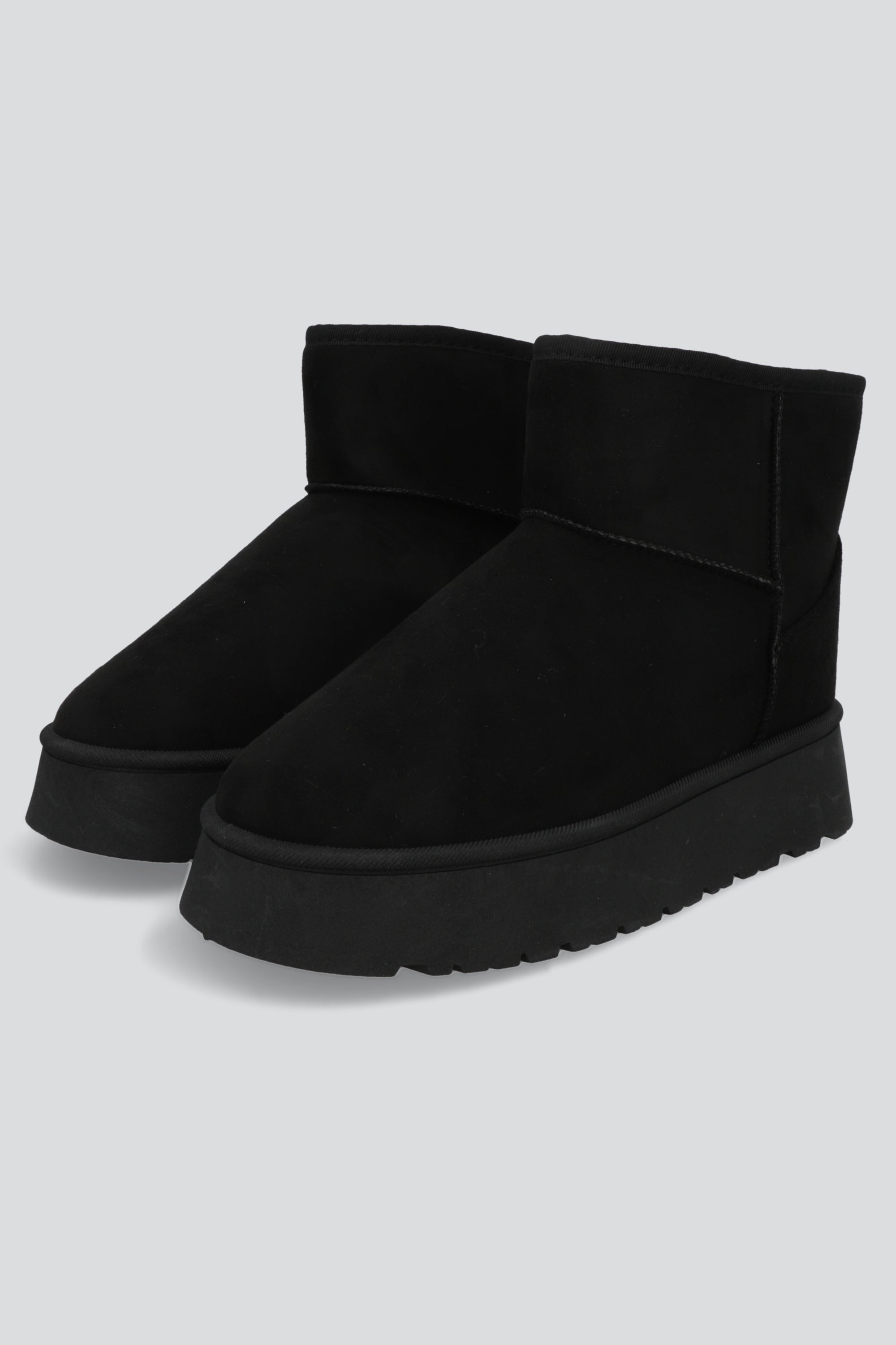 Bota corta plataforma peluche NEGRO