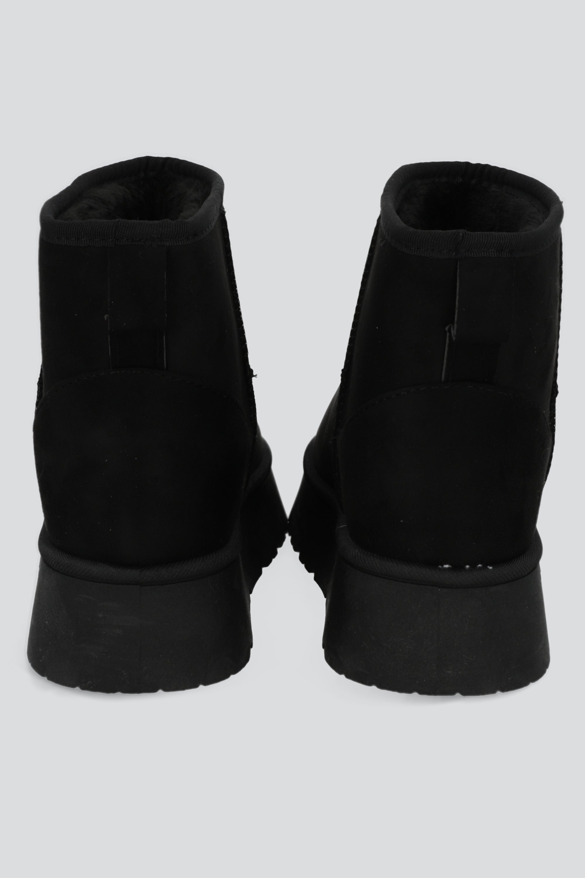 Bota corta plataforma peluche NEGRO