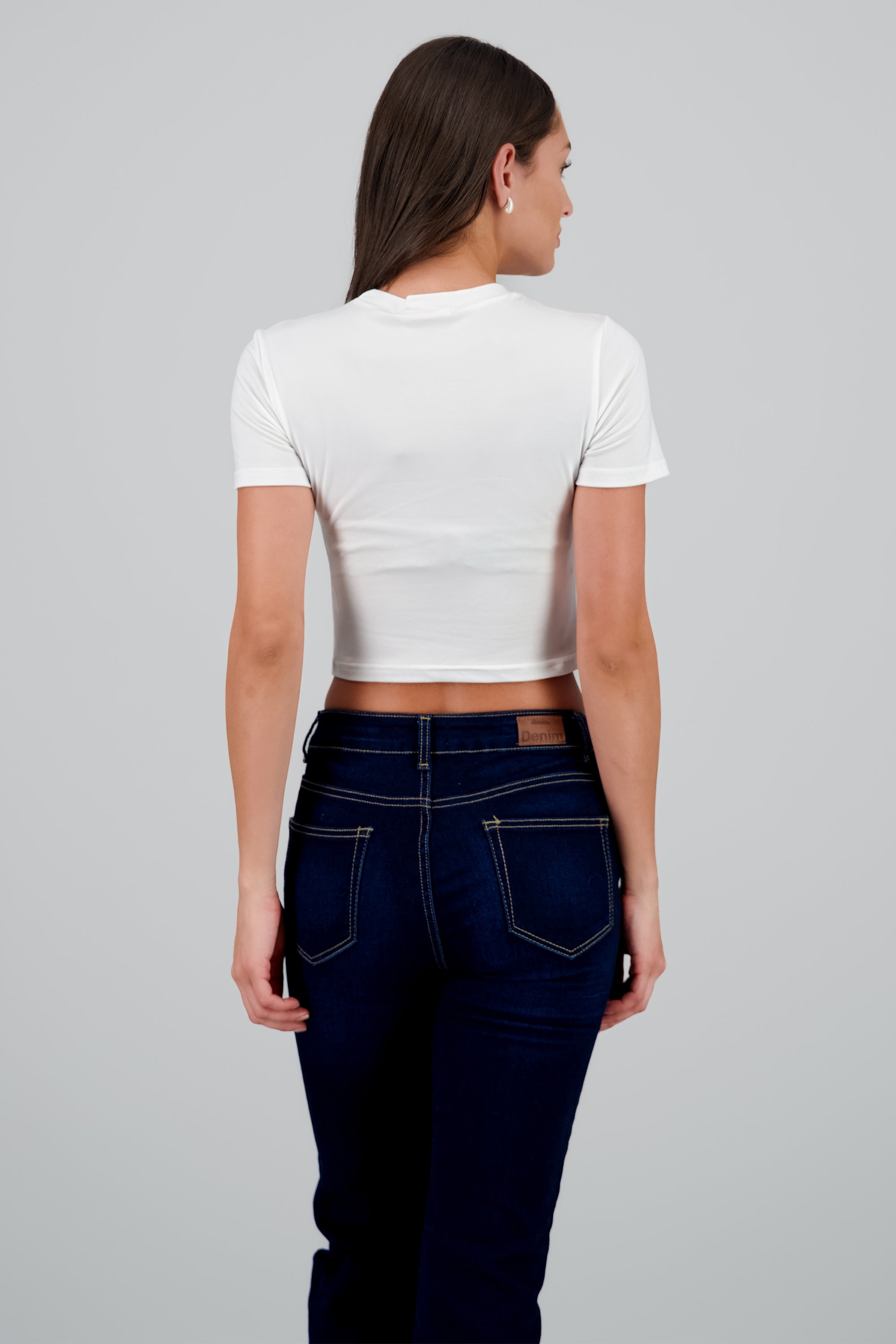 Crop top print margarita BLANCO