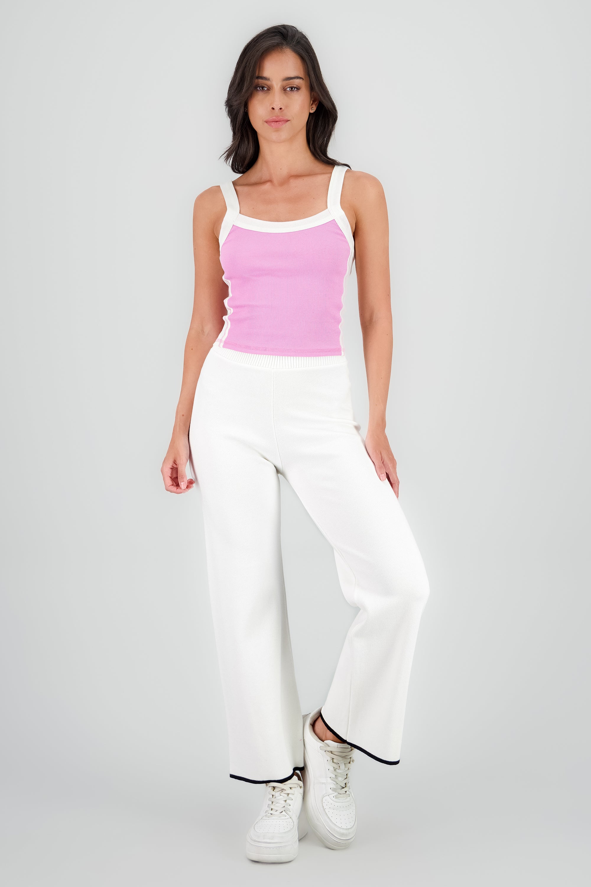 Pantalon amplio tejido BLANCO