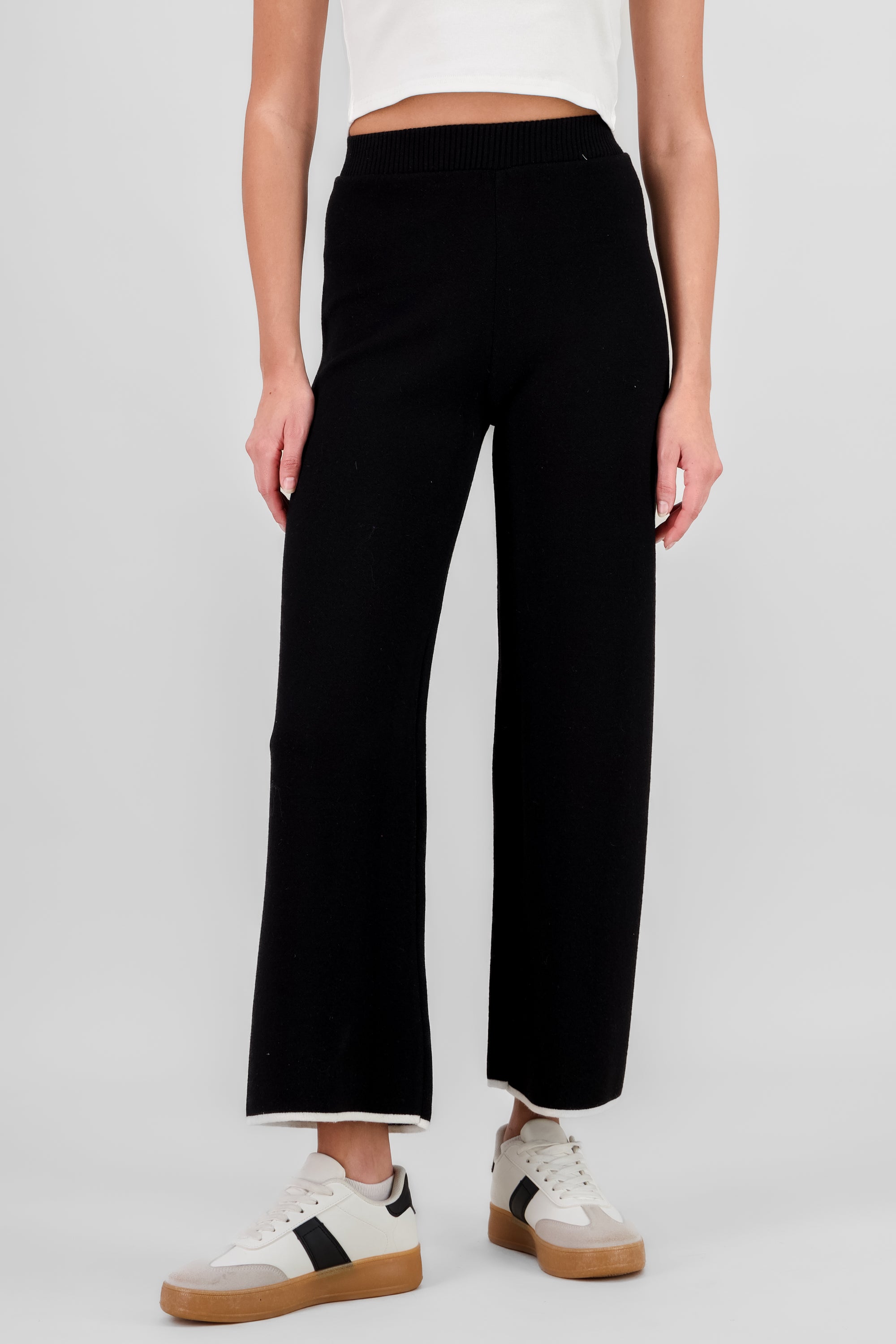 Pantalon amplio tejido NEGRO