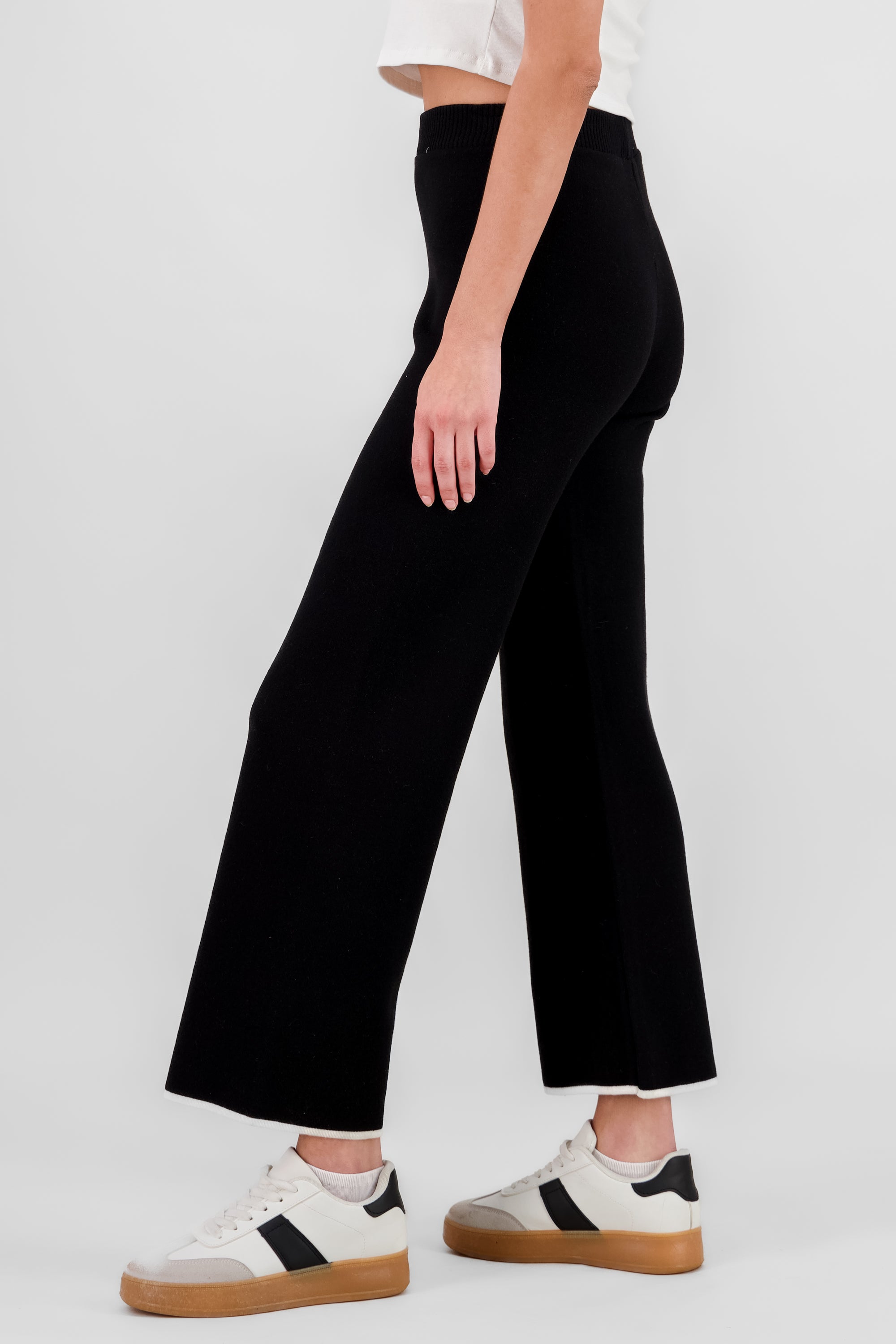 Pantalon amplio tejido NEGRO