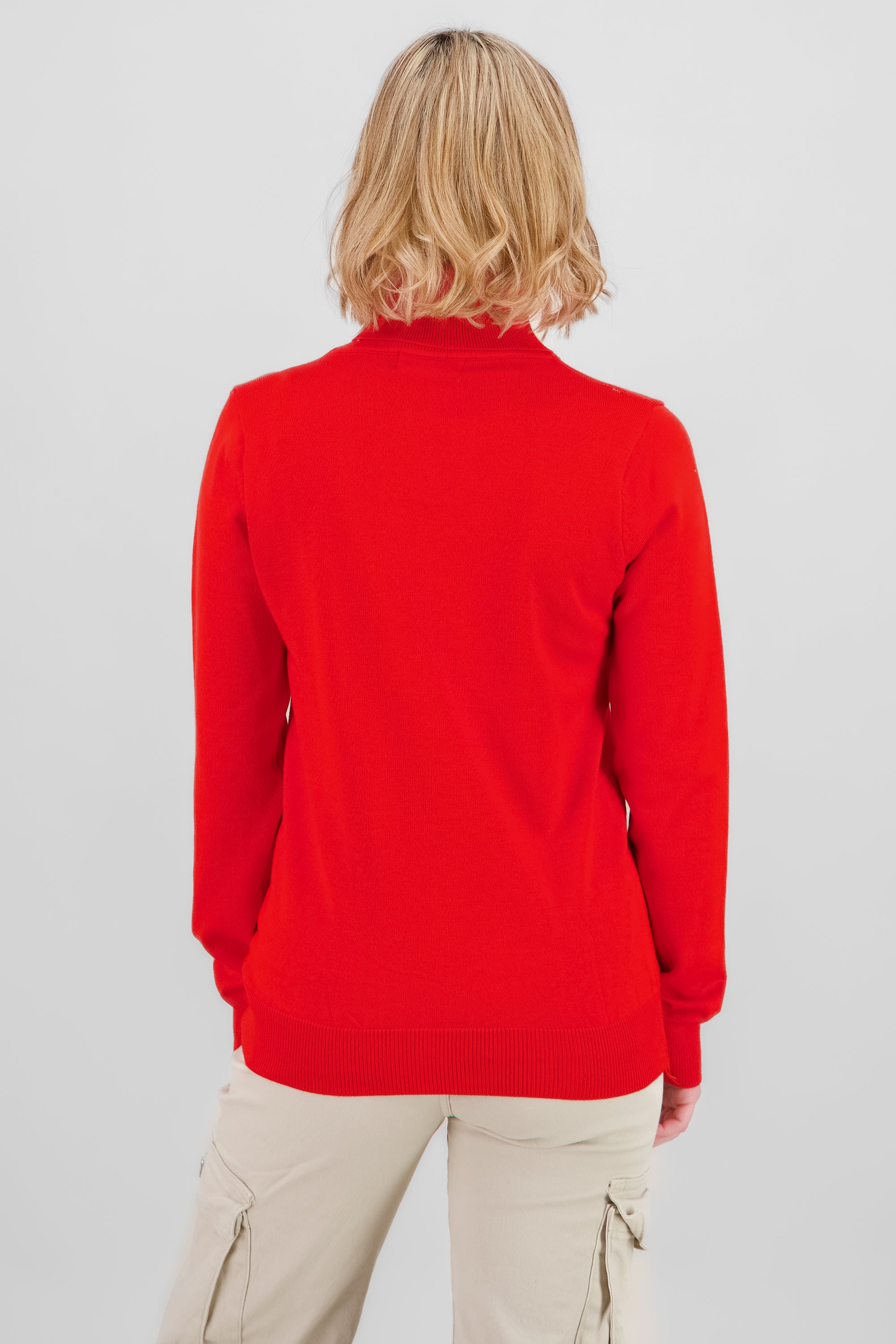 Sueter de cuello alto con tatco suave ROJO