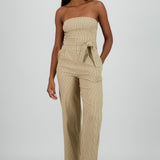 Jumpsuit strapless rayas detalle laso