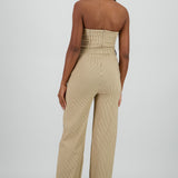 Jumpsuit strapless rayas detalle laso