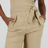 Jumpsuit strapless rayas detalle laso