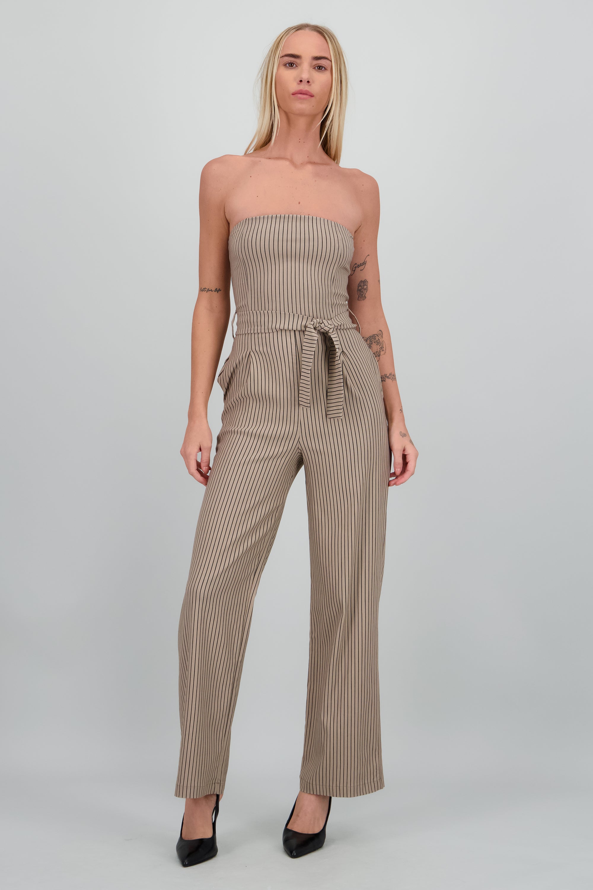 Jumpsuit strapples rayas detalle laso ARENA