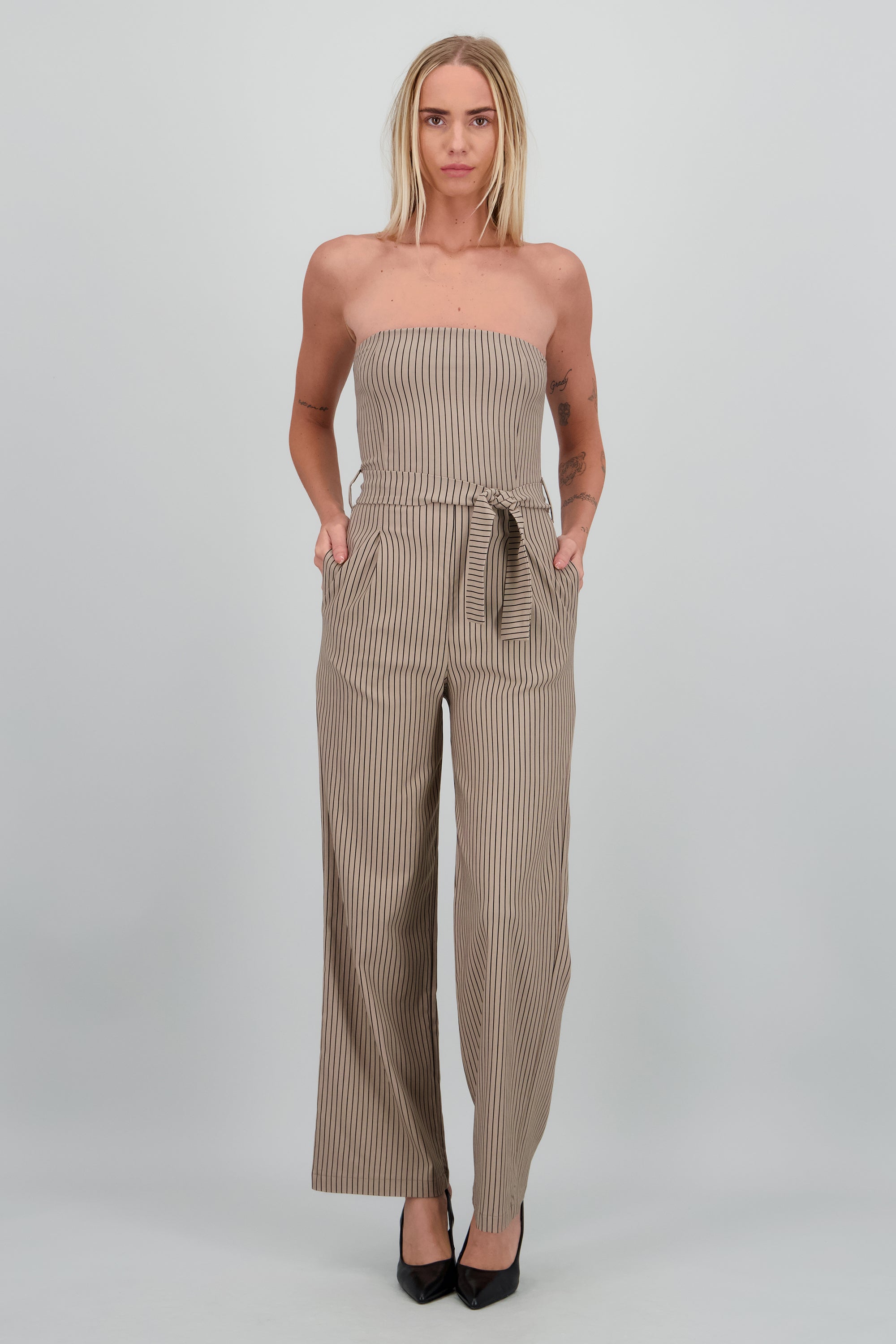 Jumpsuit strapples rayas detalle laso ARENA