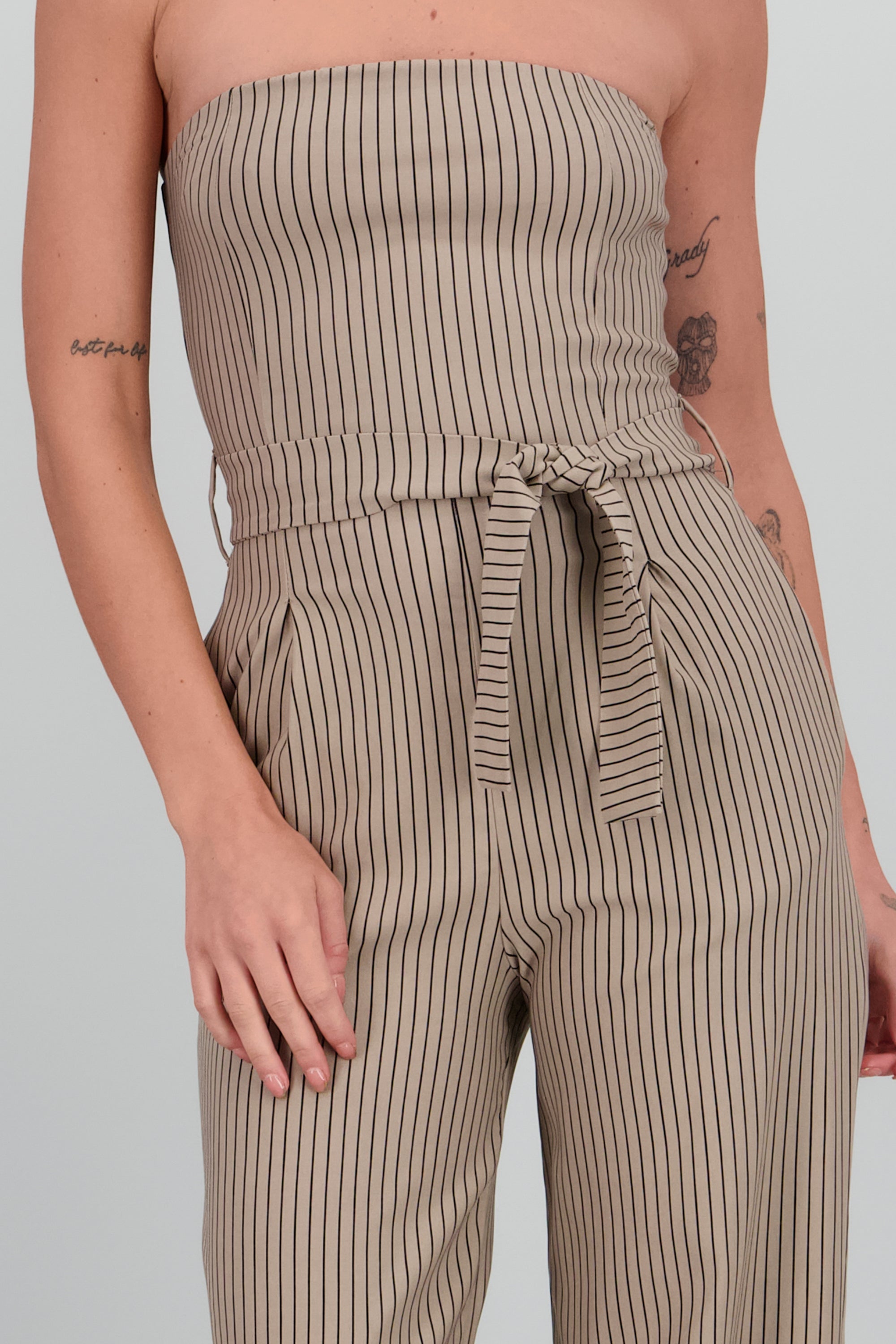 Jumpsuit strapples rayas detalle laso ARENA