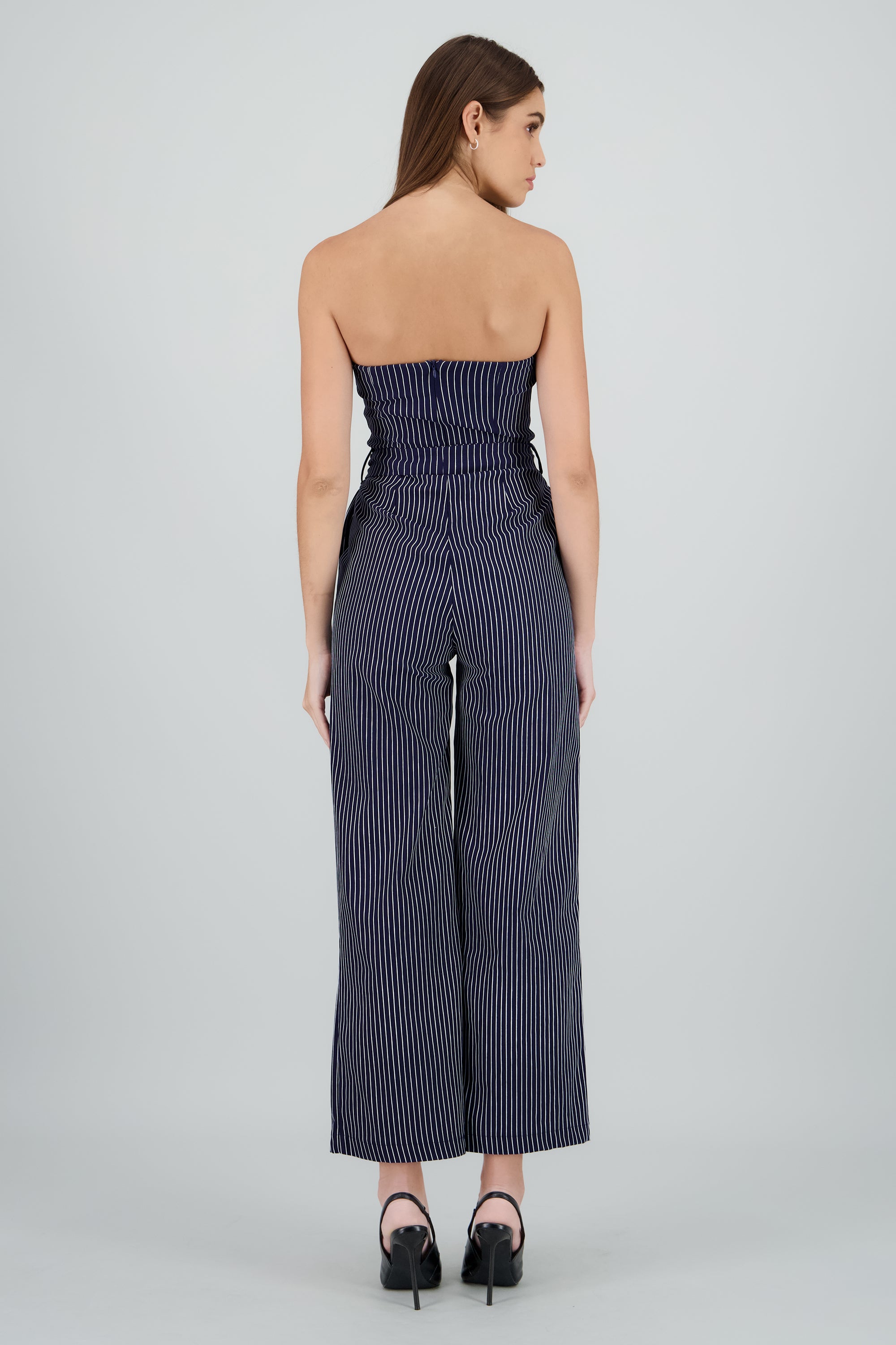 Jumpsuit strapples rayas detalle laso MARINO COMBO