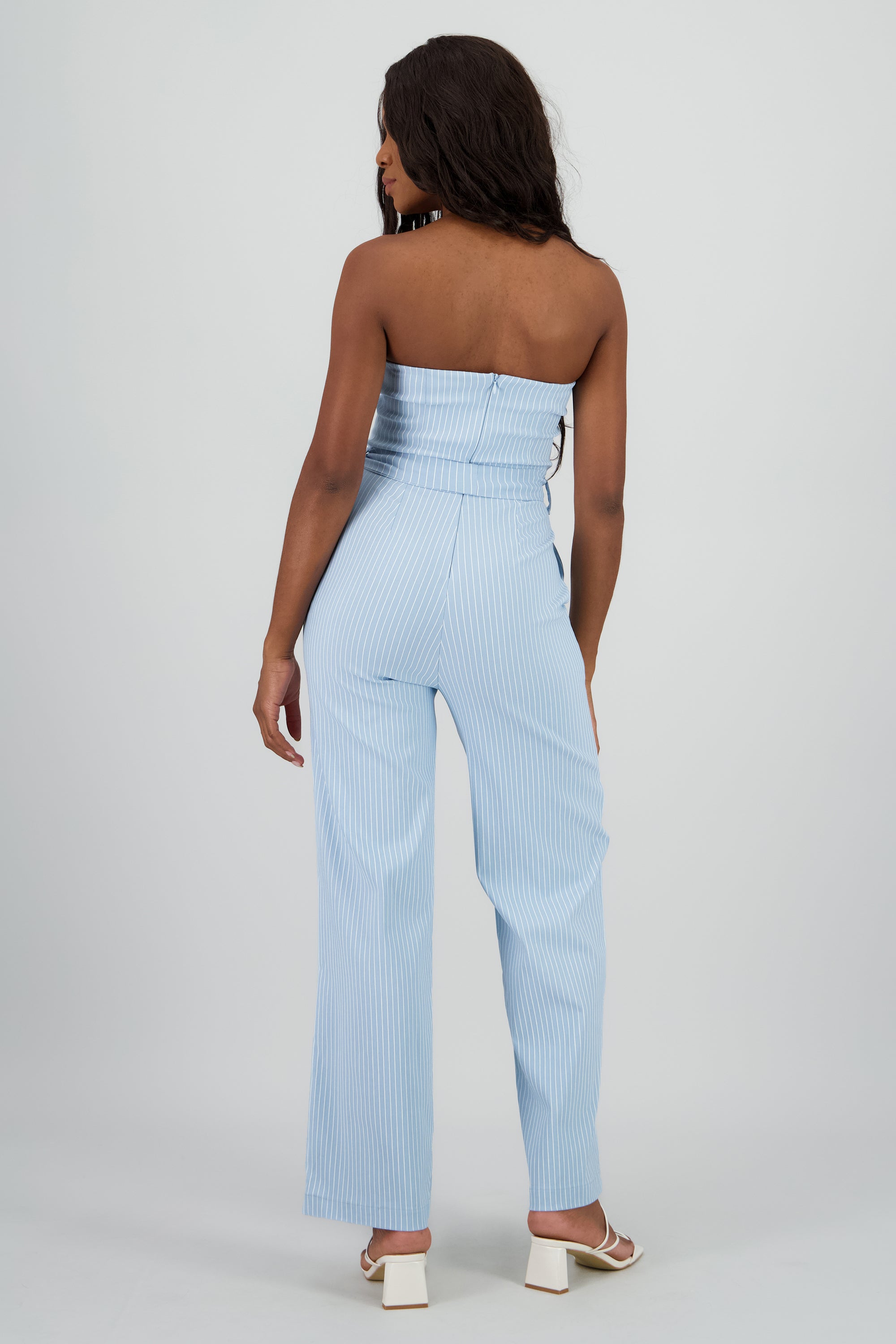 Jumpsuit strapples rayas detalle laso AZUL COMBO
