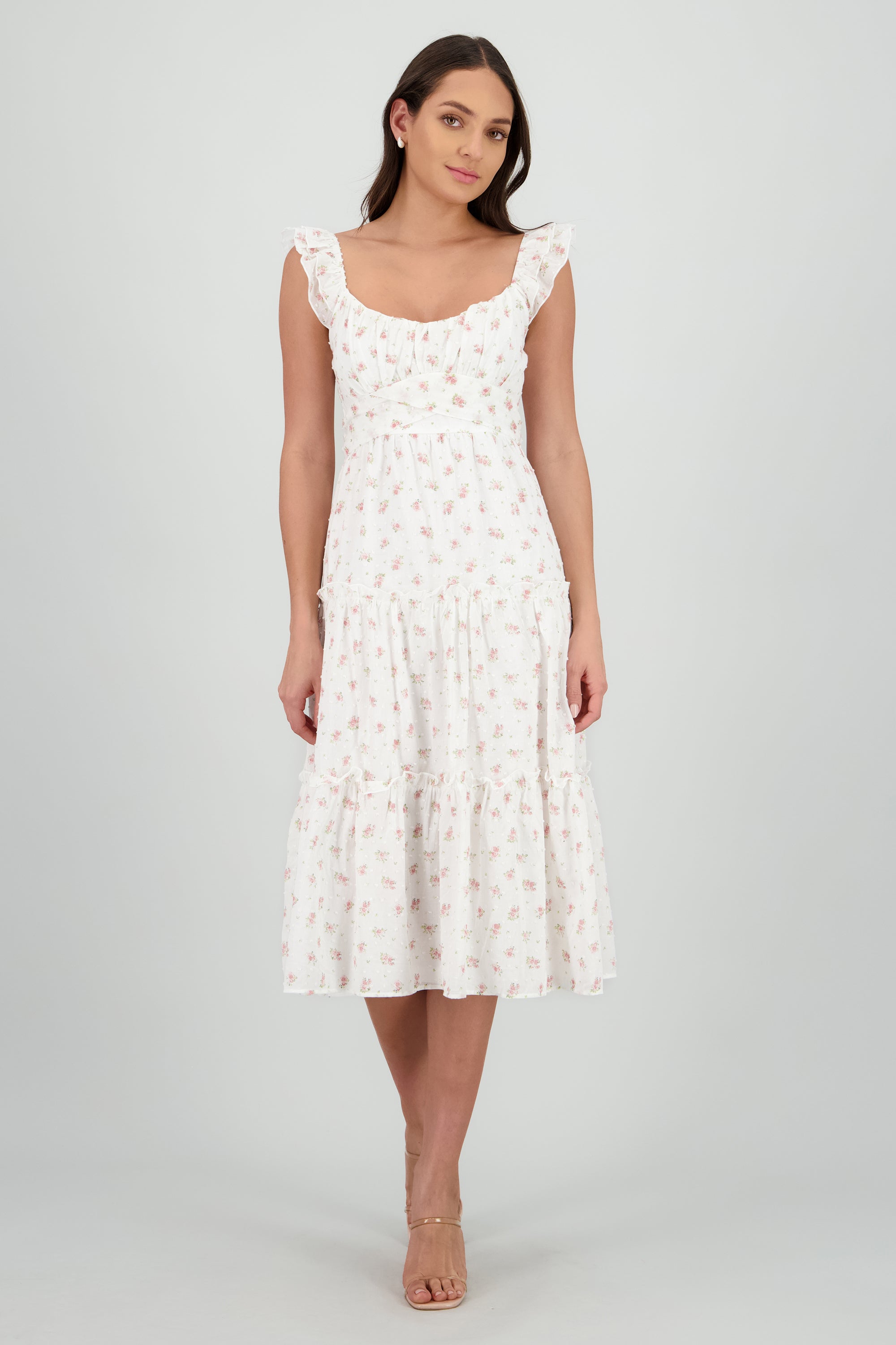 Vestido maxi estampado flores