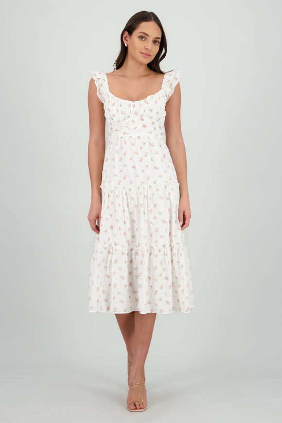 Vestido maxi estampado flores