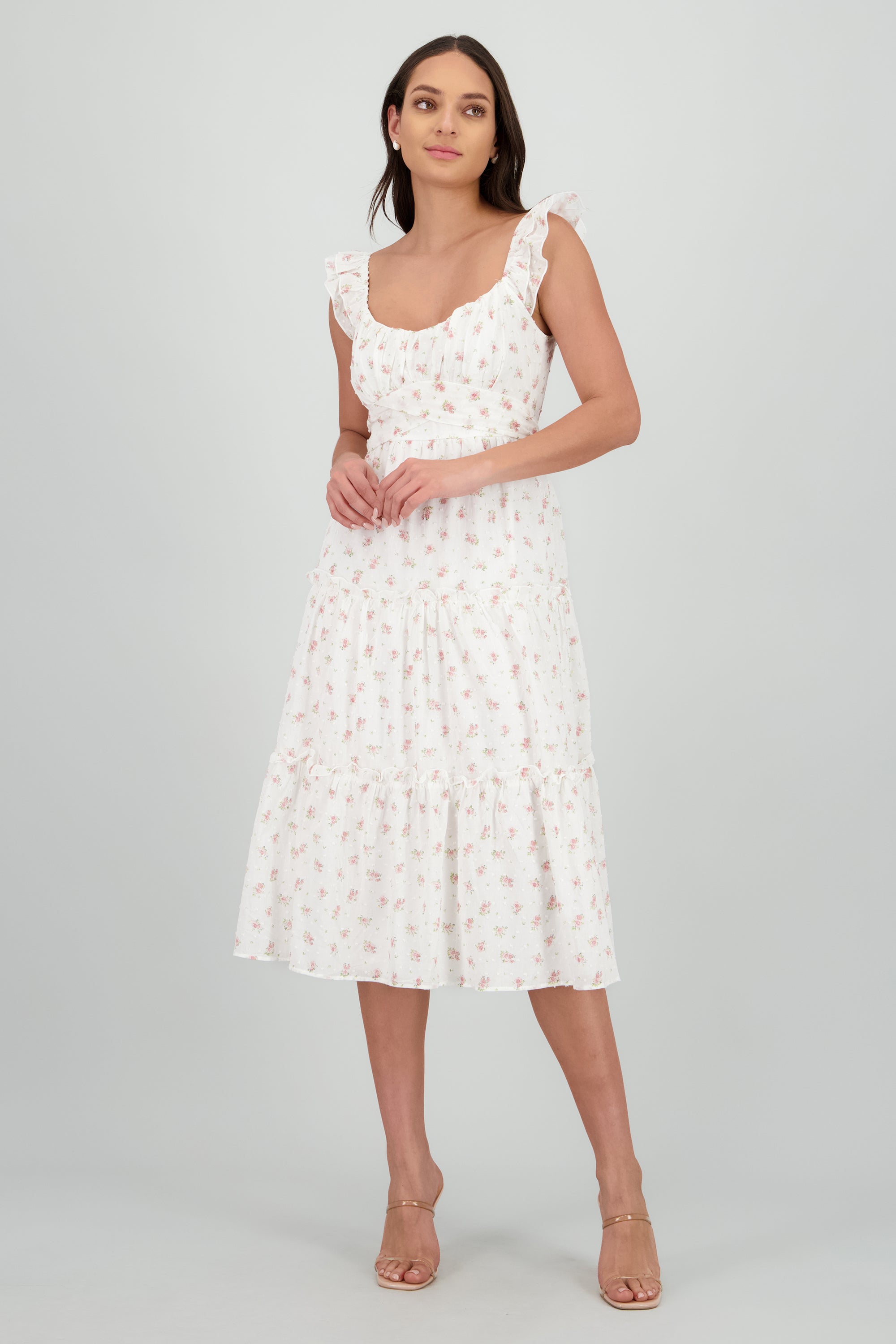 Vestido maxi estampado flores