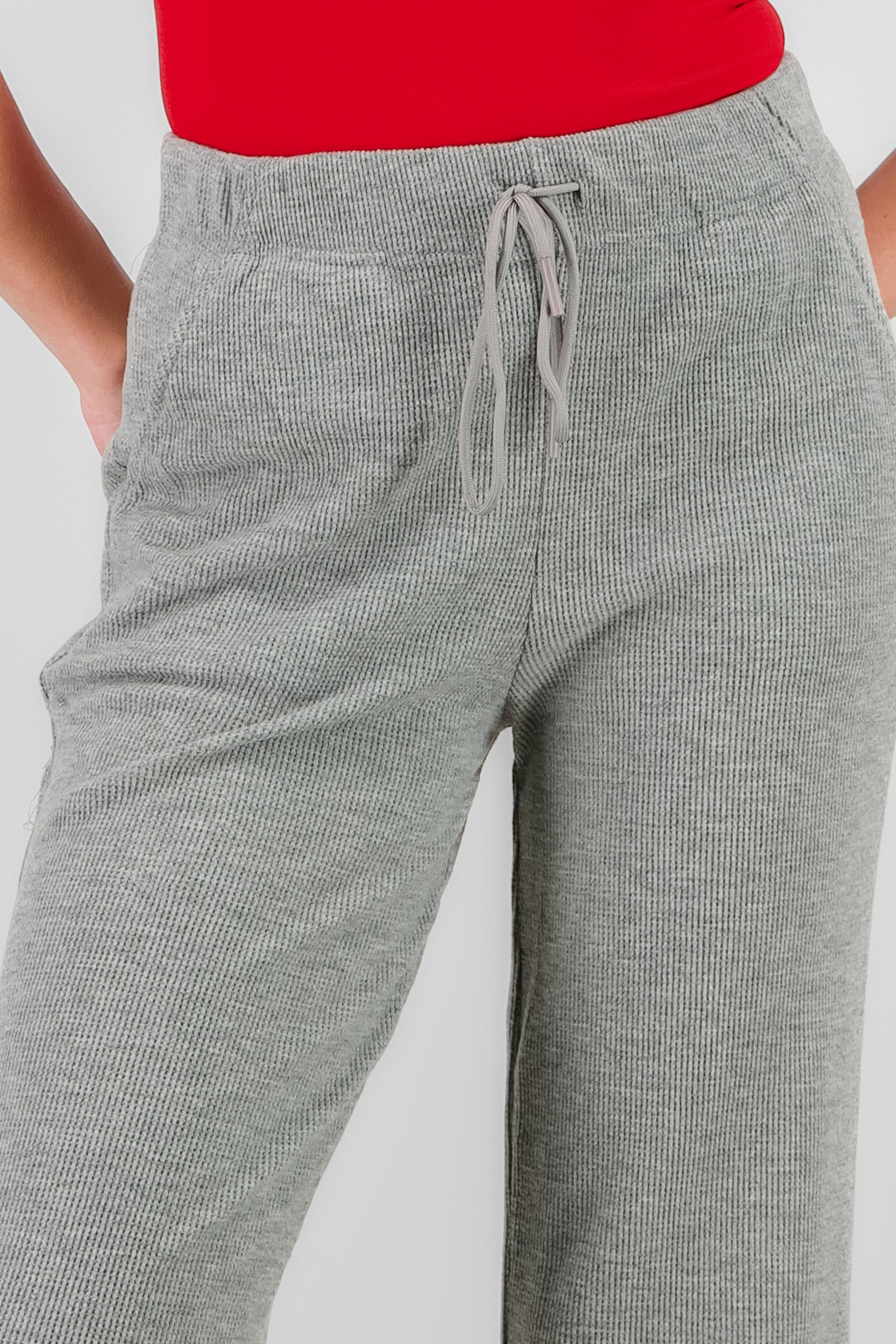 Pantalon tejido amplio GRIS