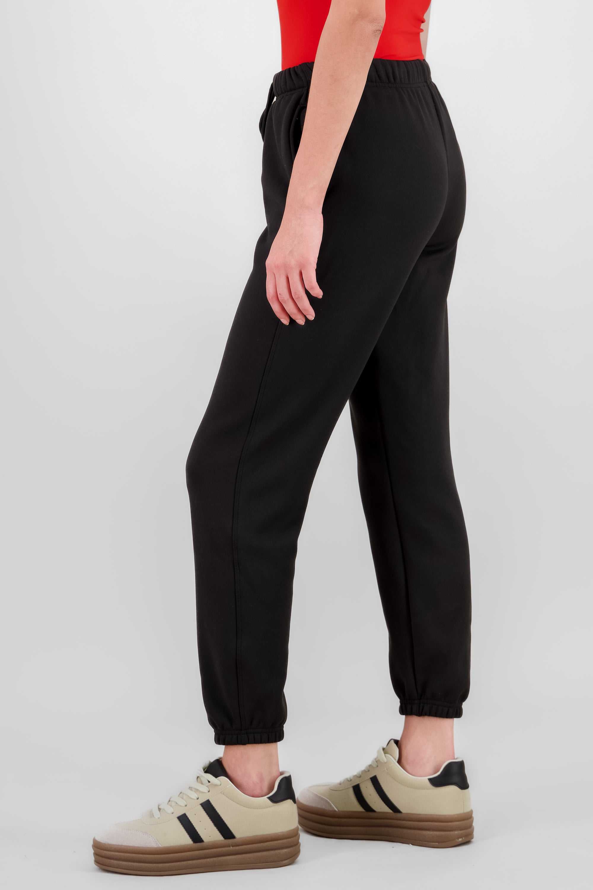 Pantalon jogger liso polar NEGRO