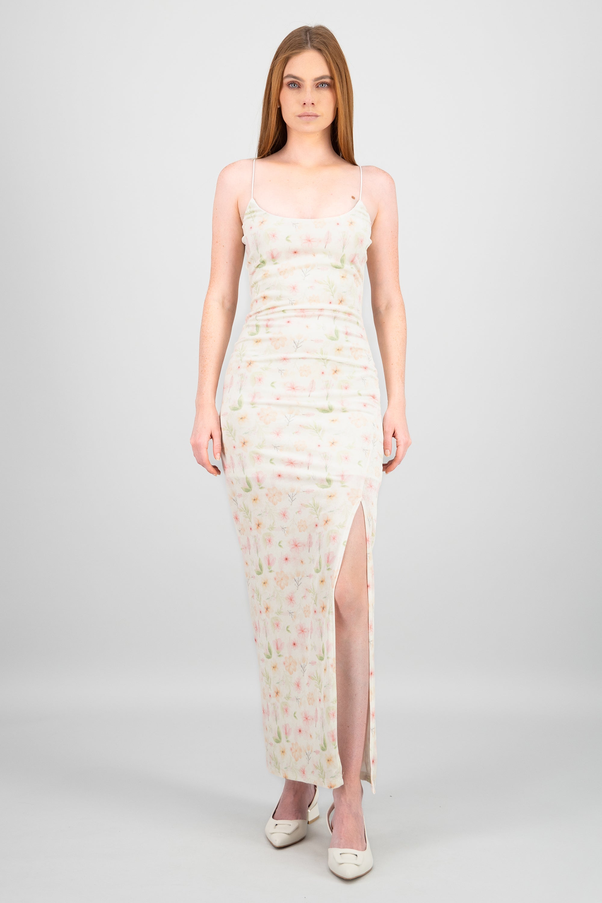 Vestiso maxi abertura flores BLANCO COMBO