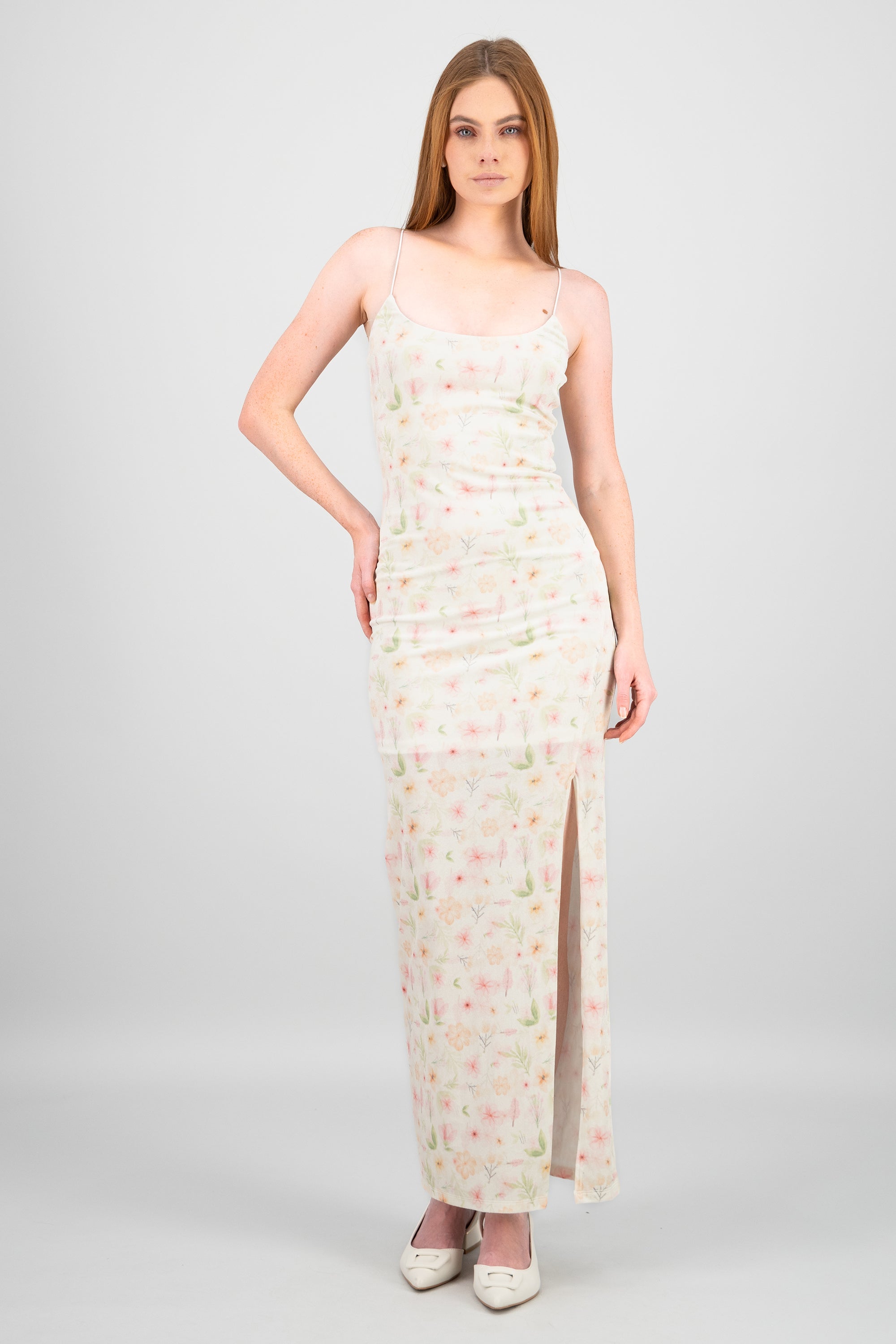 Vestiso maxi abertura flores BLANCO COMBO